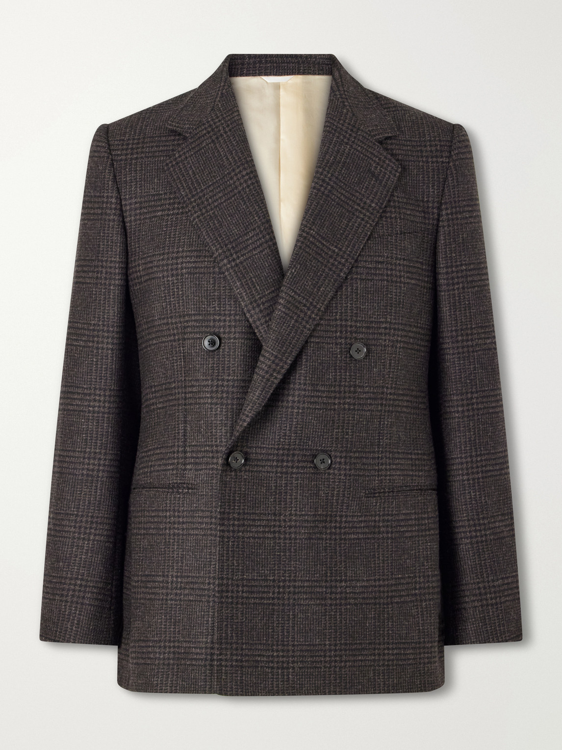 Husbands – Double-Breasted Prince Of Wales Merino Wool-Twill Blazer