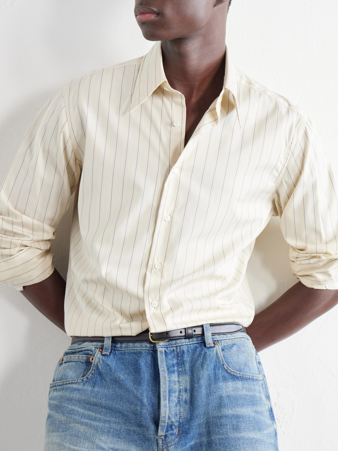 Striped Cotton And Lyocell-Blend Poplin Shirt