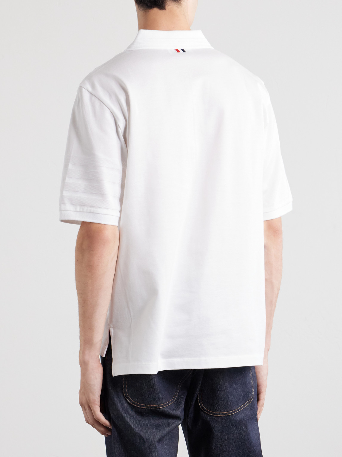 Striped Logo-Appliqué Cotton-Jersey Polo Shirt