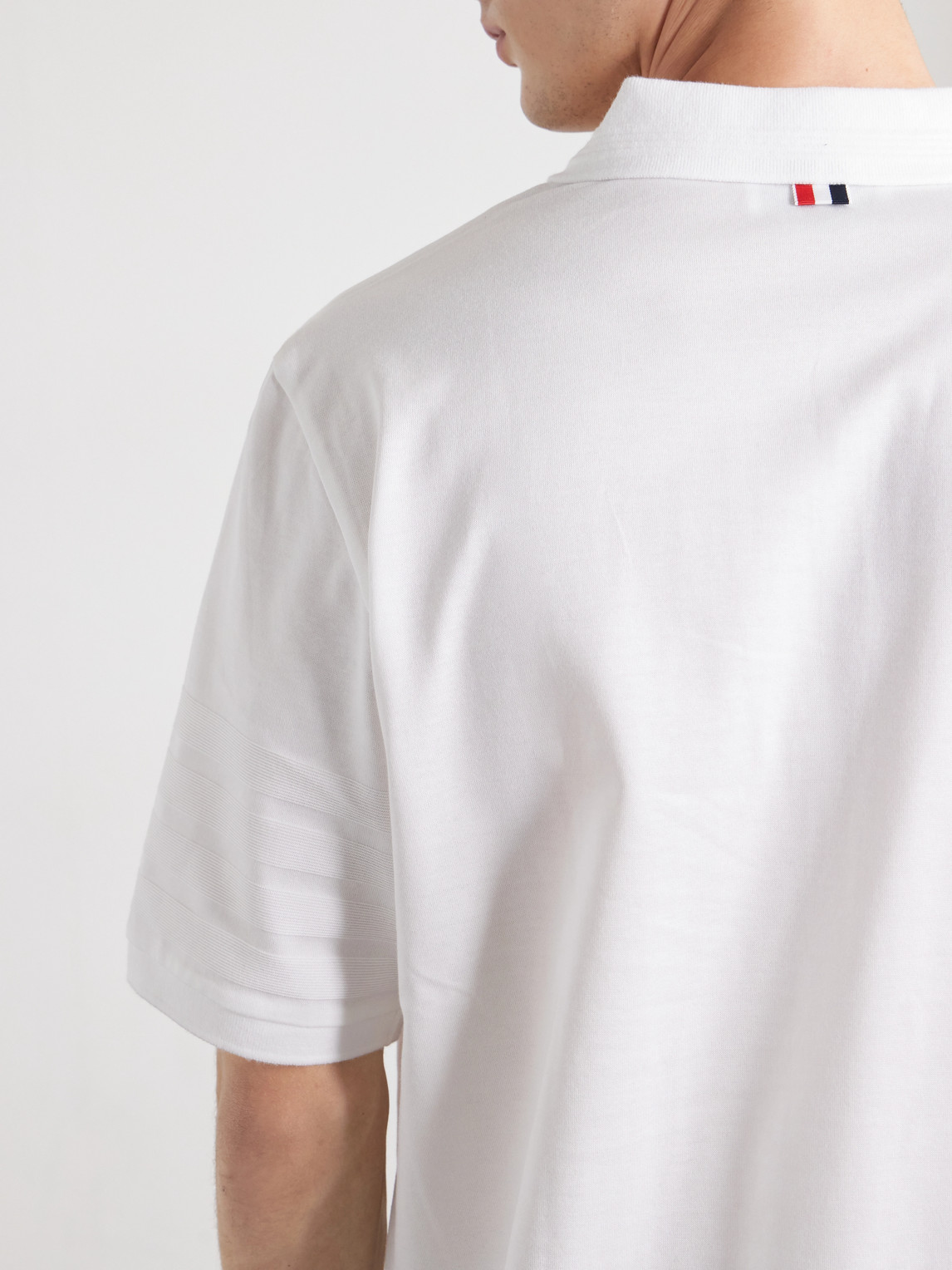 Striped Logo-Appliqué Cotton-Jersey Polo Shirt