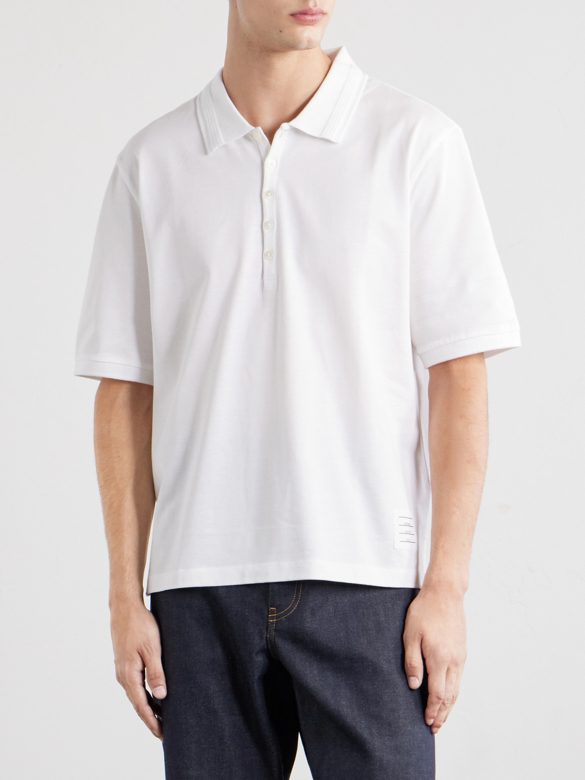 Striped Logo-Appliqué Cotton-Jersey Polo Shirt