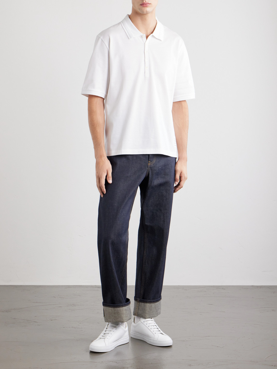 Striped Logo-Appliqué Cotton-Jersey Polo Shirt