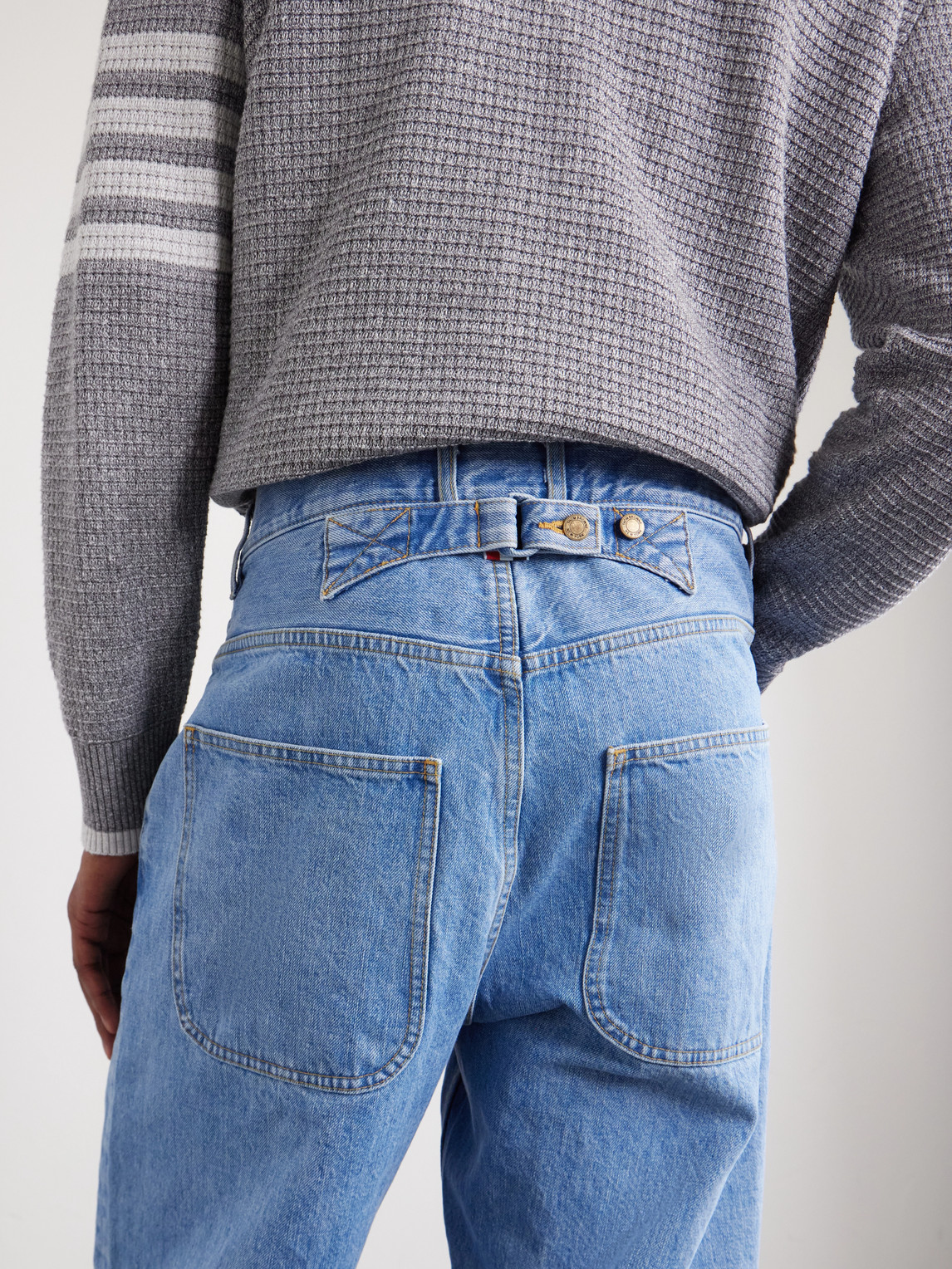 Cinch-Back Wide-Leg Jeans