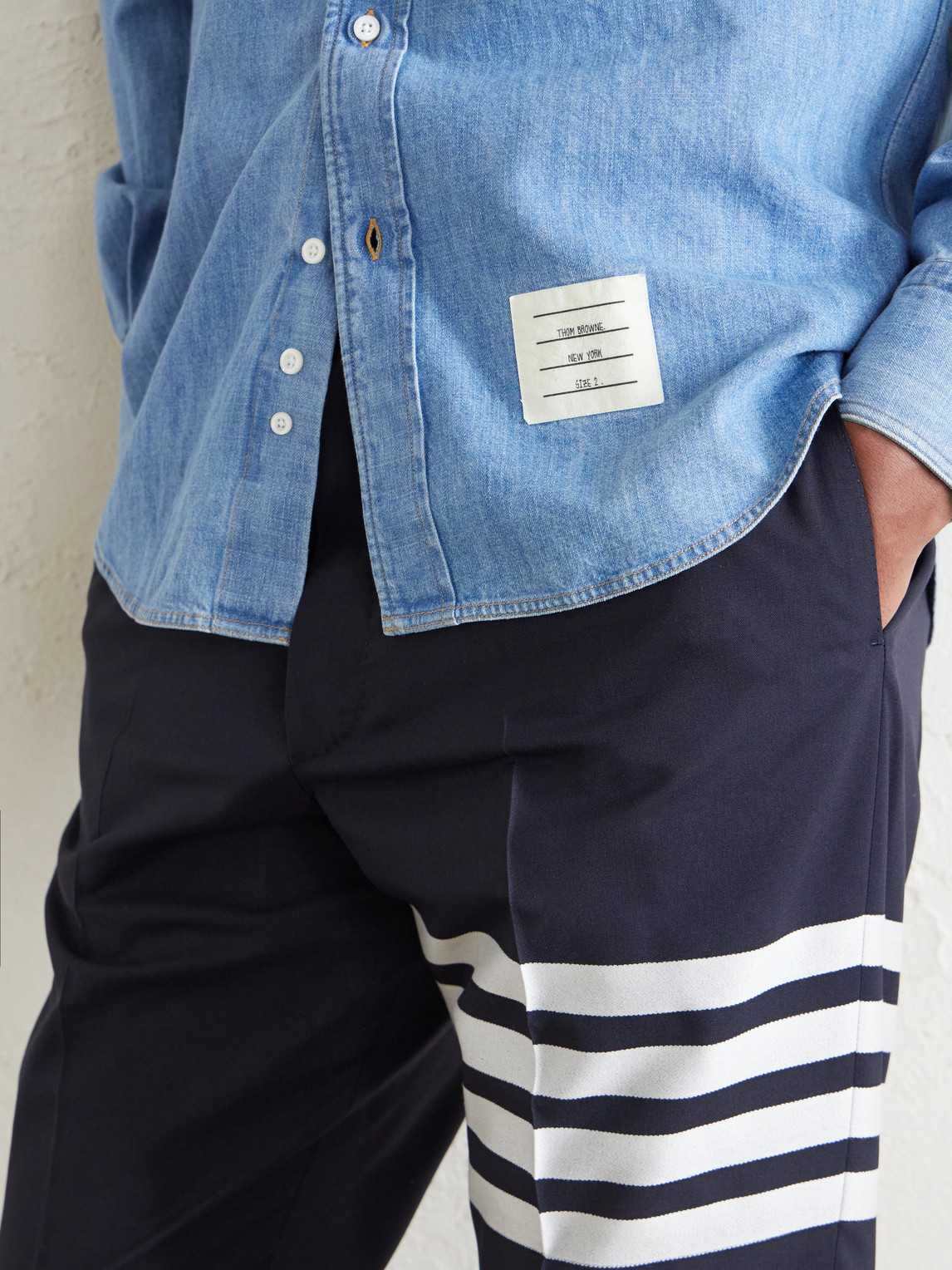 Denim-Effect Cotton Shirt