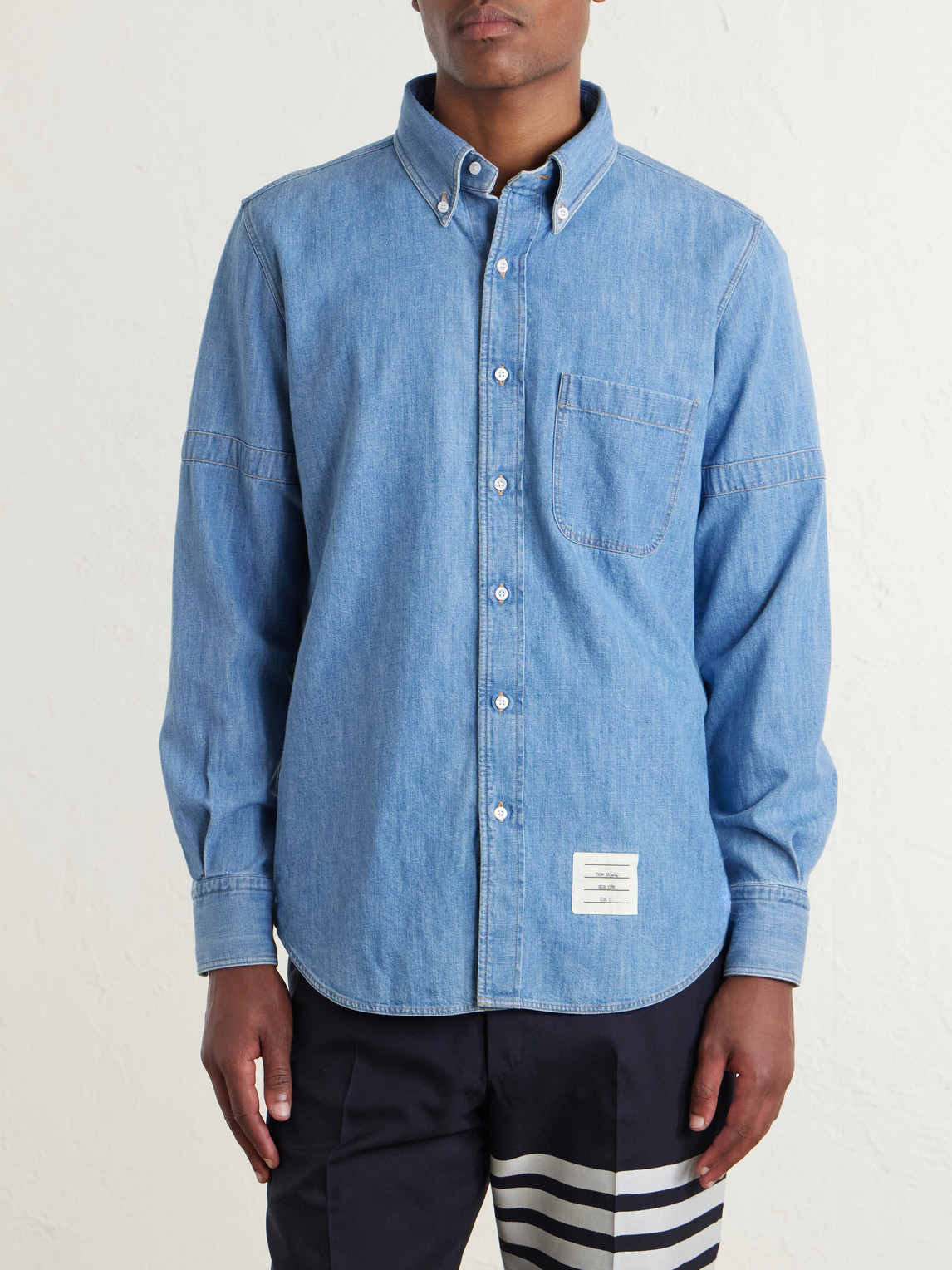 Denim-Effect Cotton Shirt