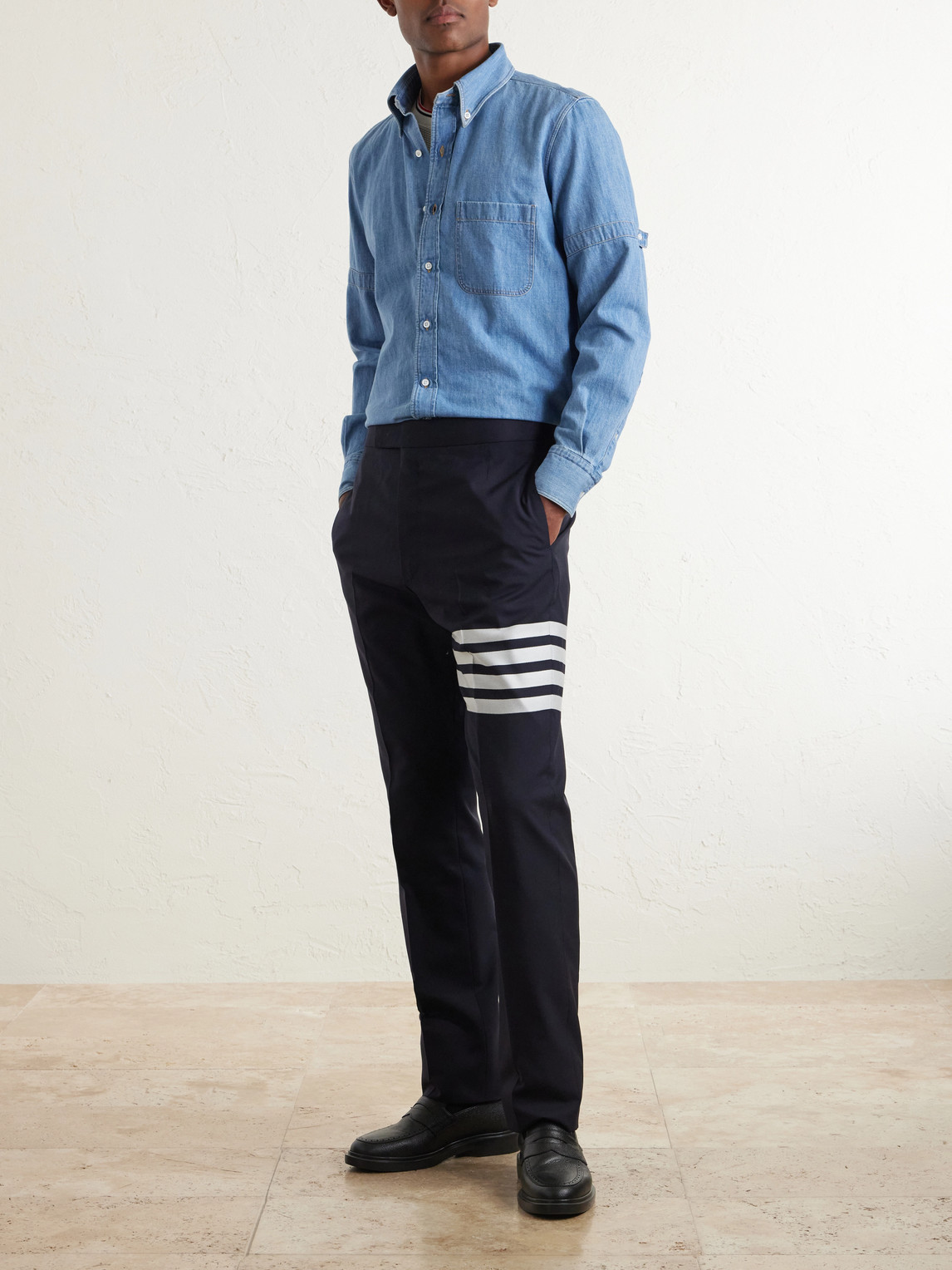 Denim-Effect Cotton Shirt