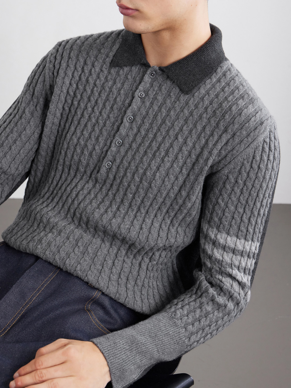 Merino Wool Polo Sweater