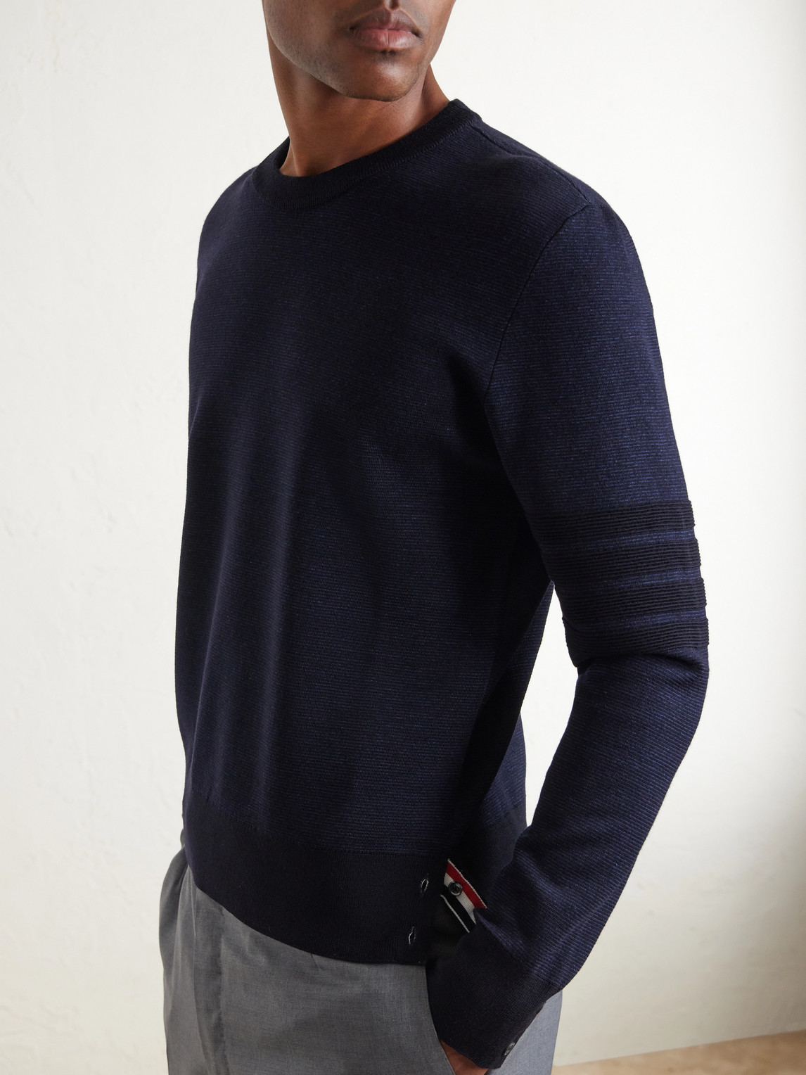 Milano Stitch Wool, Linen And Cotton-Blend Sweater