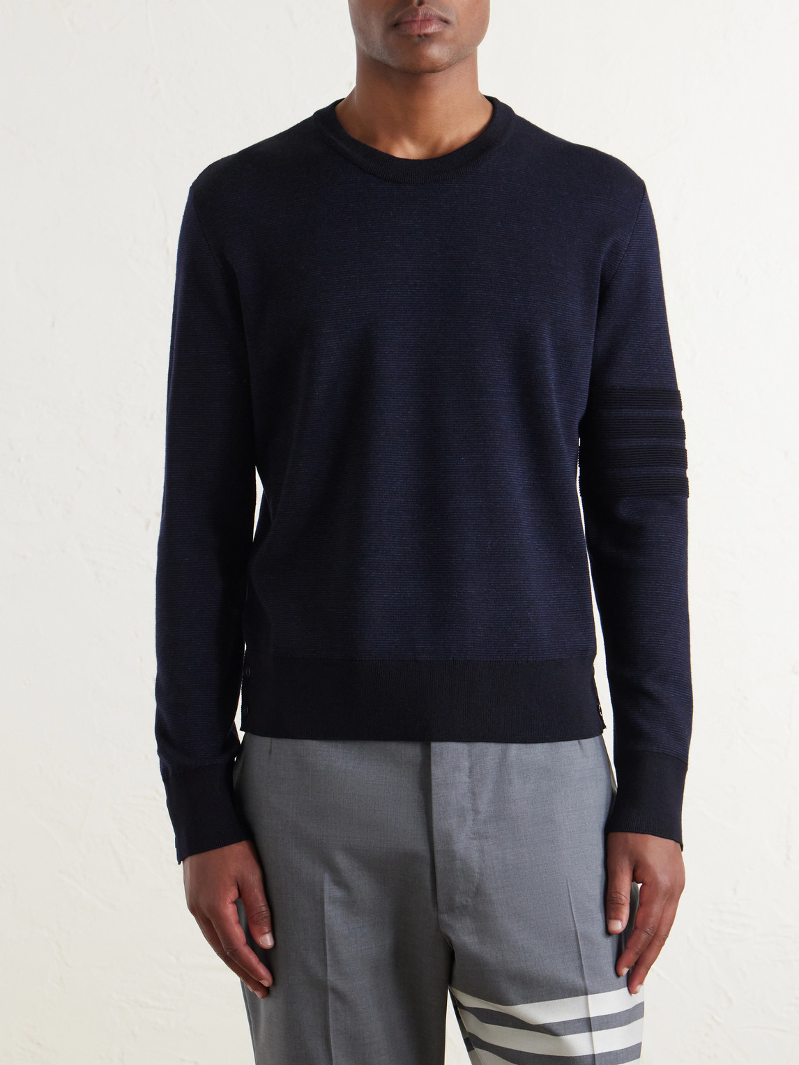 Milano Stitch Wool, Linen And Cotton-Blend Sweater