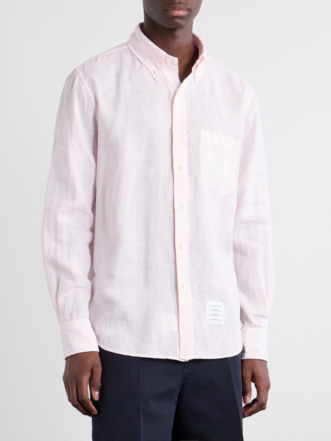 Button-Down Collar Garment-Dyed Linen Shirt