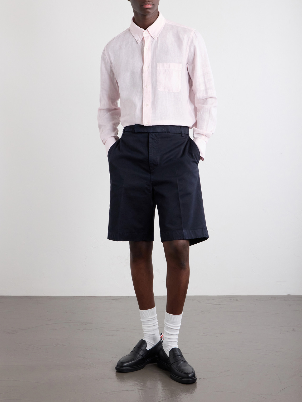 Button-Down Collar Garment-Dyed Linen Shirt