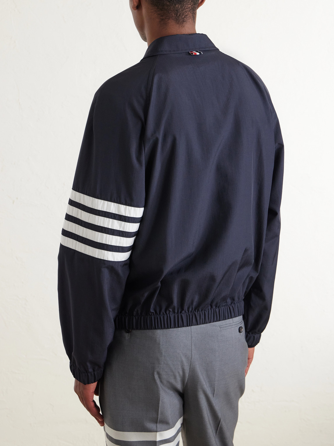 Thom Browne 4-bar Ripstop Blouson Jacket In Blue