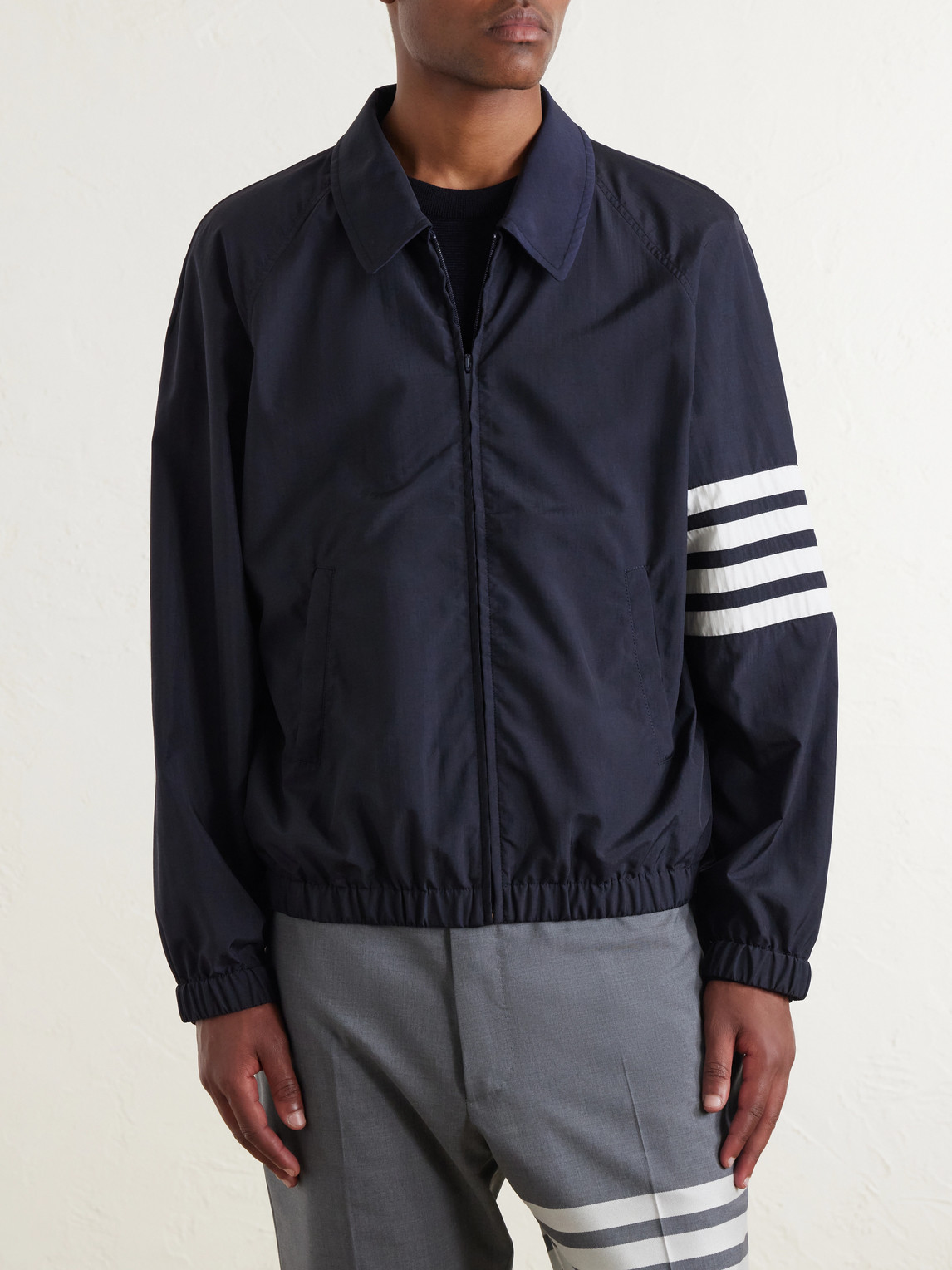 Thom Browne 4-bar Ripstop Blouson Jacket In Blue