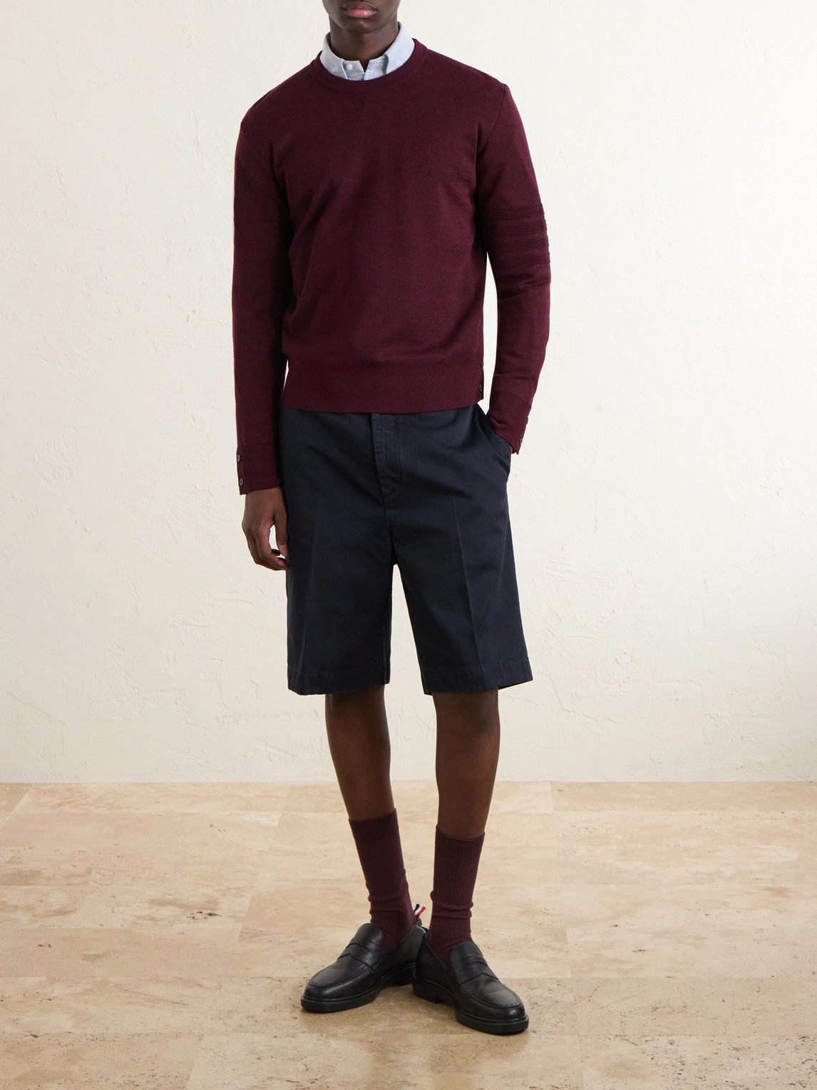 Milano Stitch Wool, Linen And Cotton-Blend Sweater