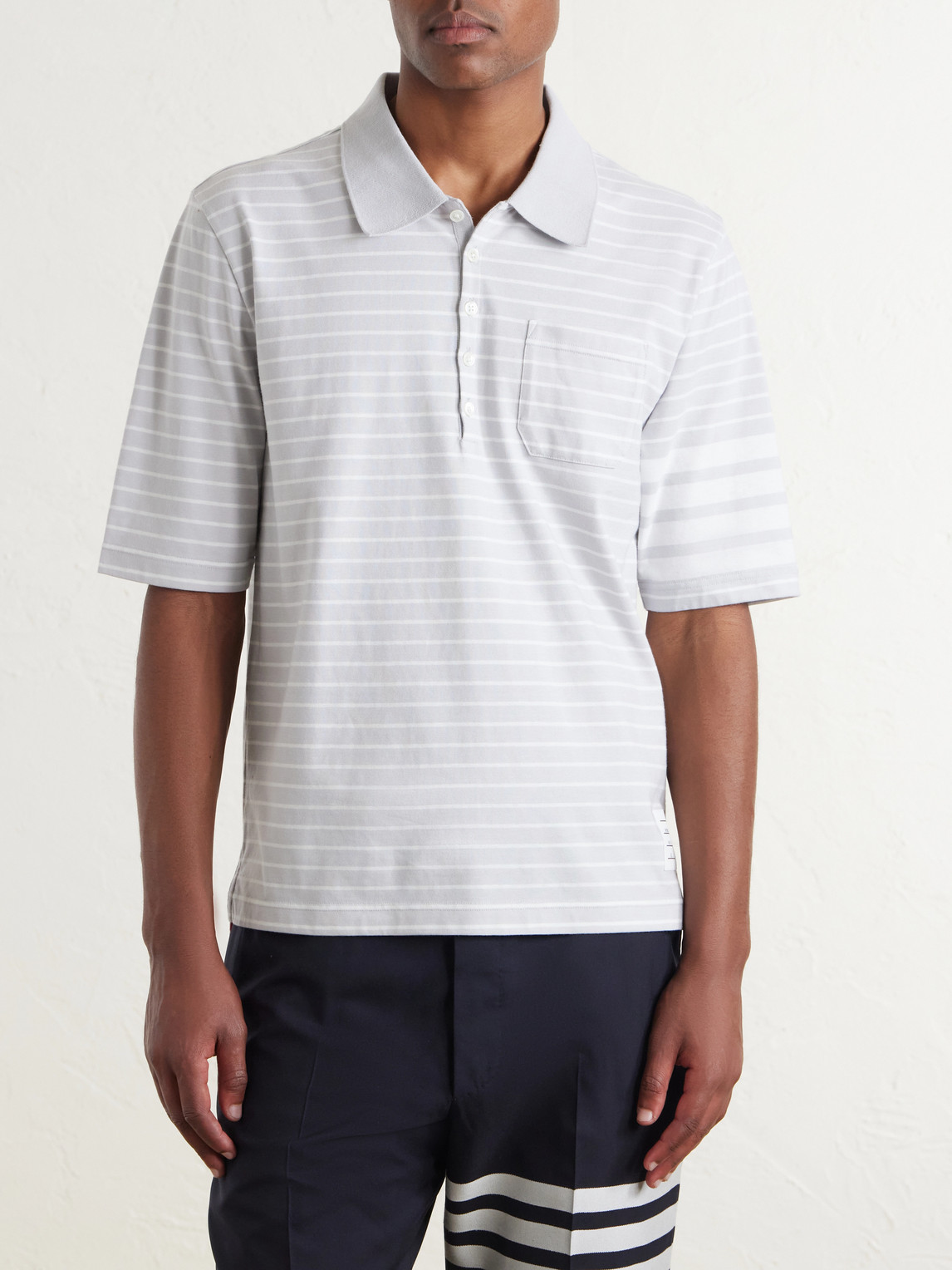 Striped Cotton-Jersey Polo Shirt