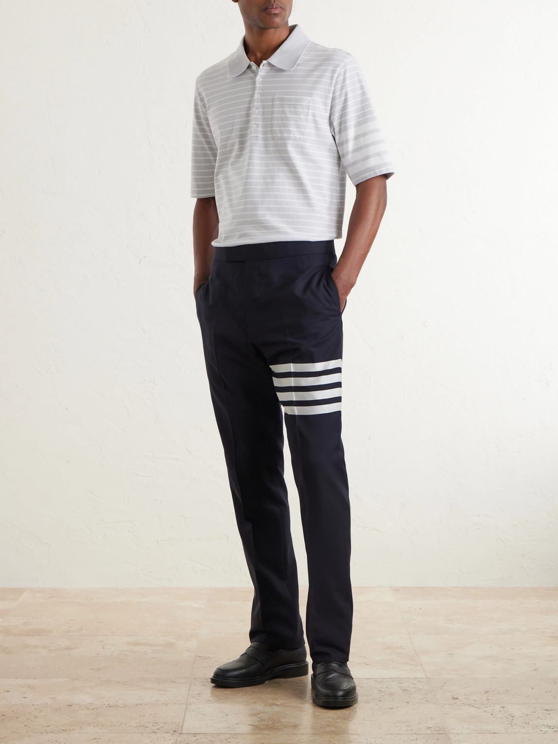 Striped Cotton-Jersey Polo Shirt