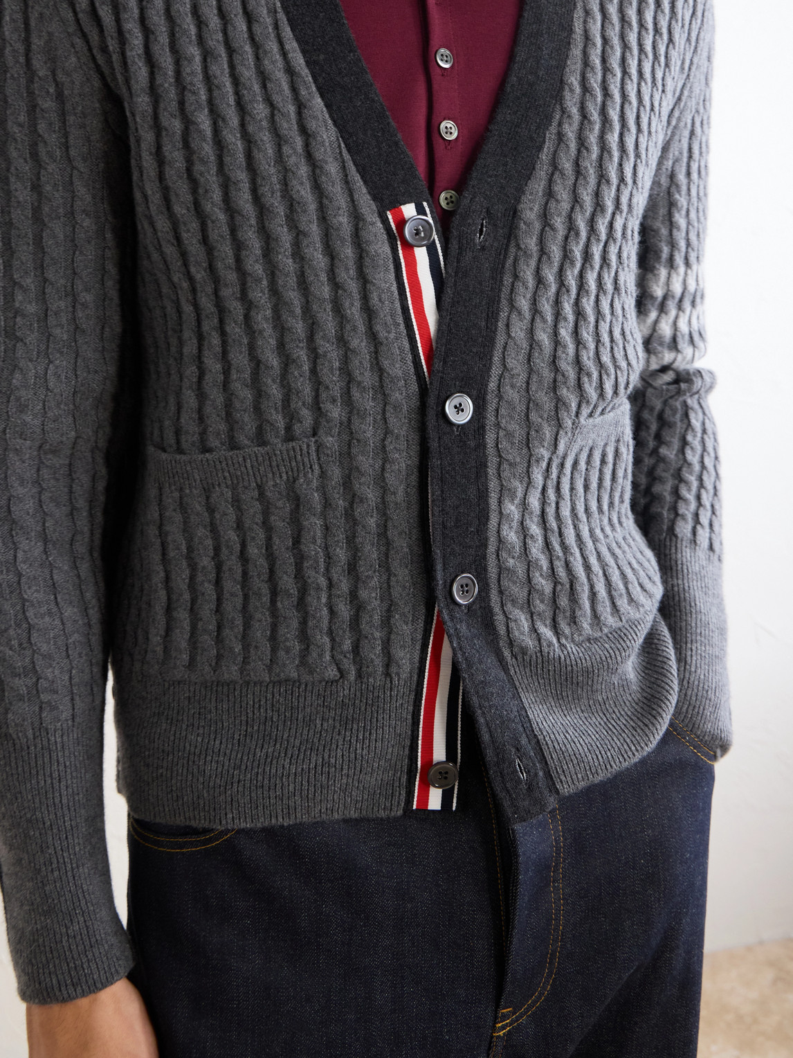 Cable-Knit Virgin Cardigan