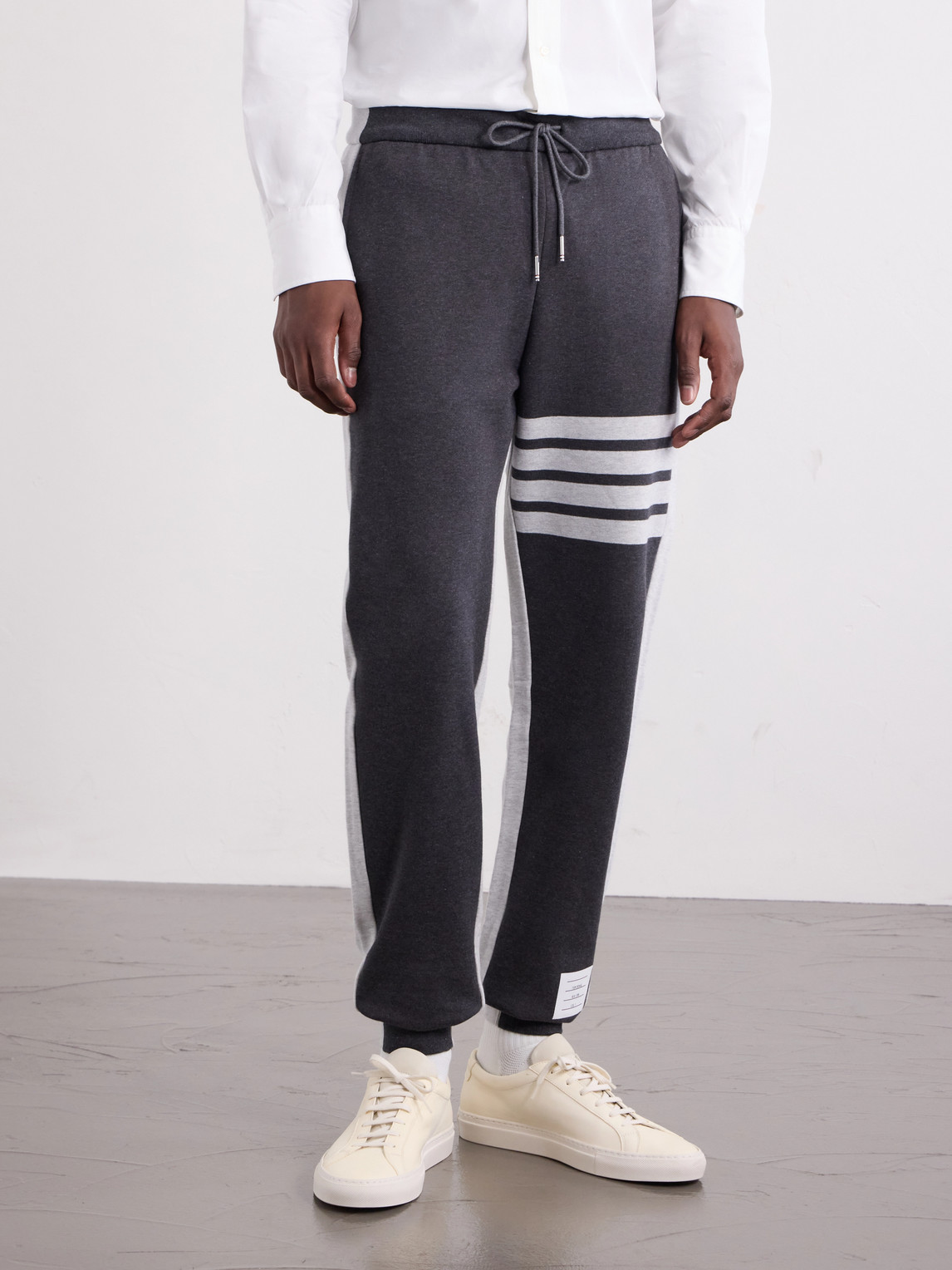 Tapered Striped Cotton-Jersey Sweatpants