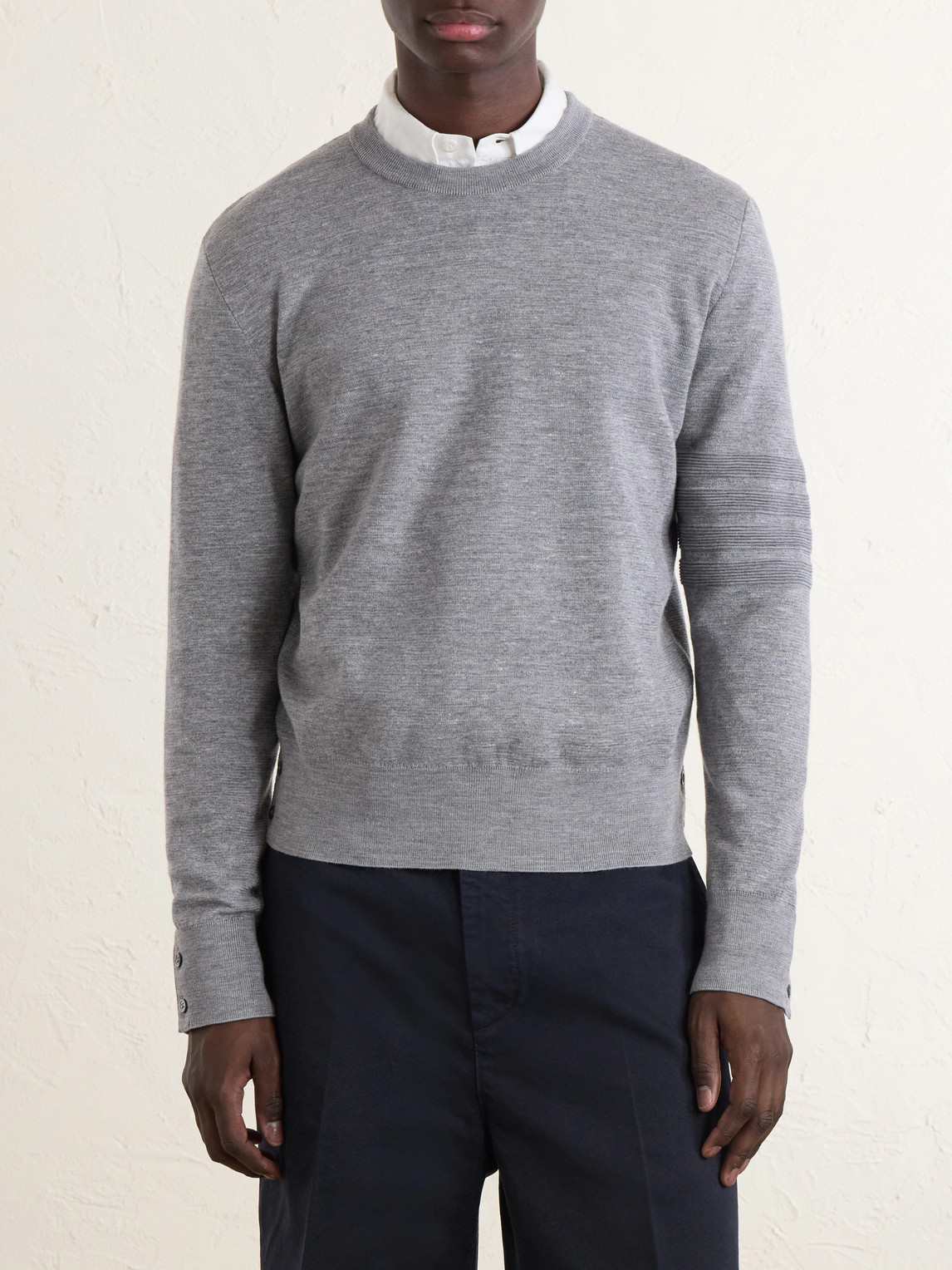 Milano Stitch Wool, Linen And Cotton-Blend Sweater