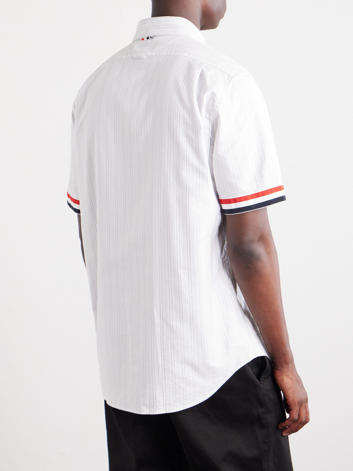 Logo-Appliquéd Striped Cotton-Oxford Shirt