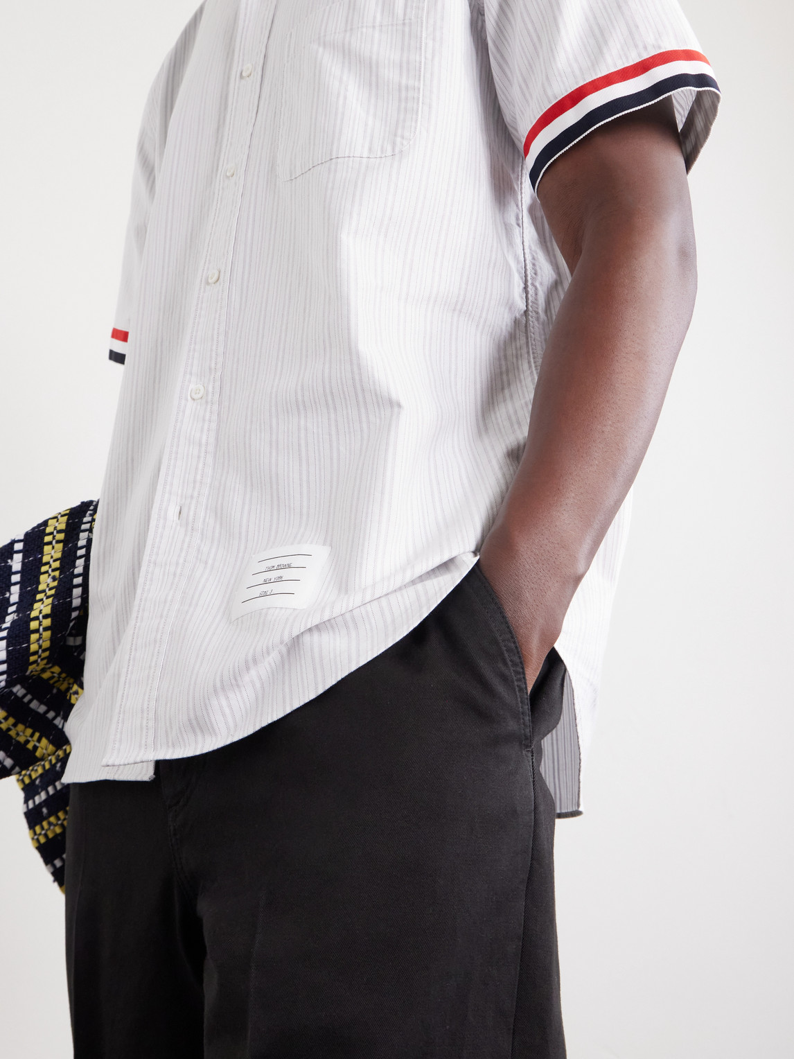 Logo-Appliquéd Striped Cotton-Oxford Shirt