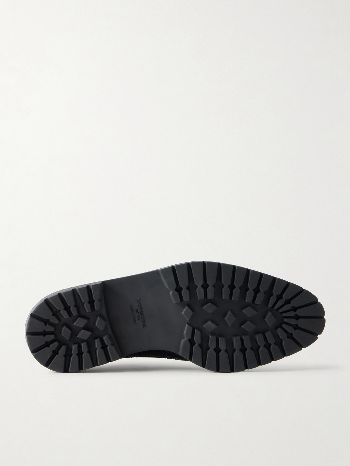 Thom Browne Longwing Pebble-grain Leather Brogues In Black