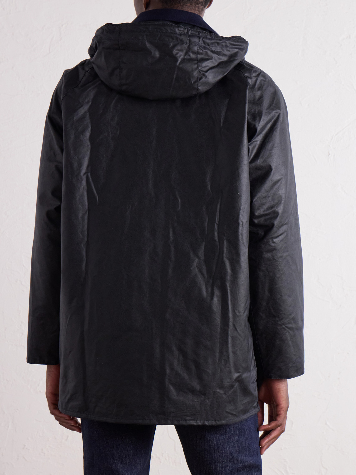 A.P.C. Logo-Embroidered Moleskin-Trimmed Woven Waxed-Cotton Jacket