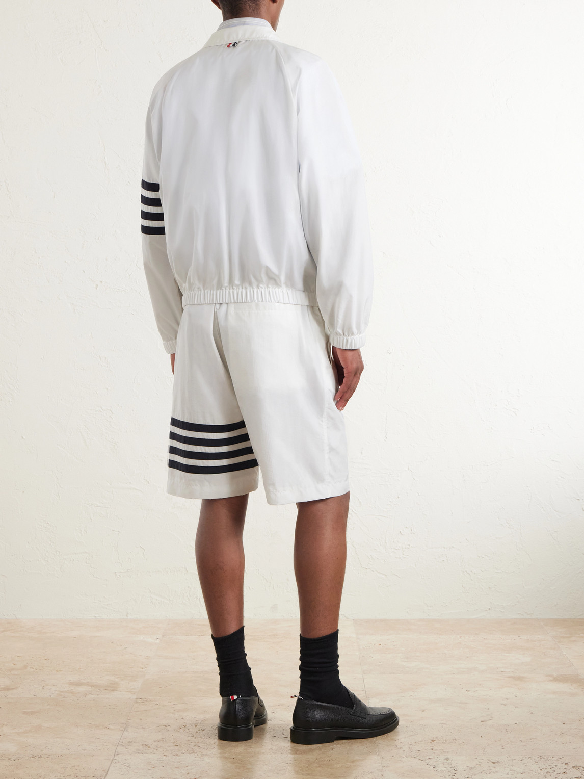 Thom Browne Zip Front Raglan Coach Jacket In Multi
