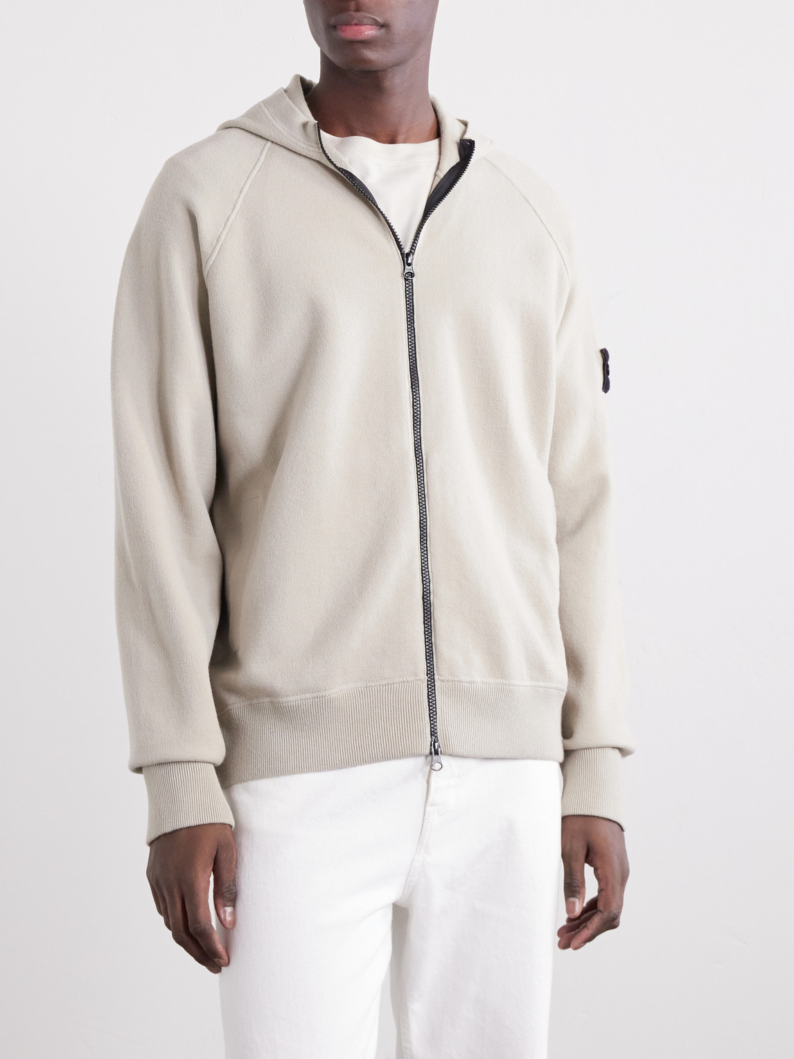 Stretch Rws Wool-Blend Zip-Up Hoodie