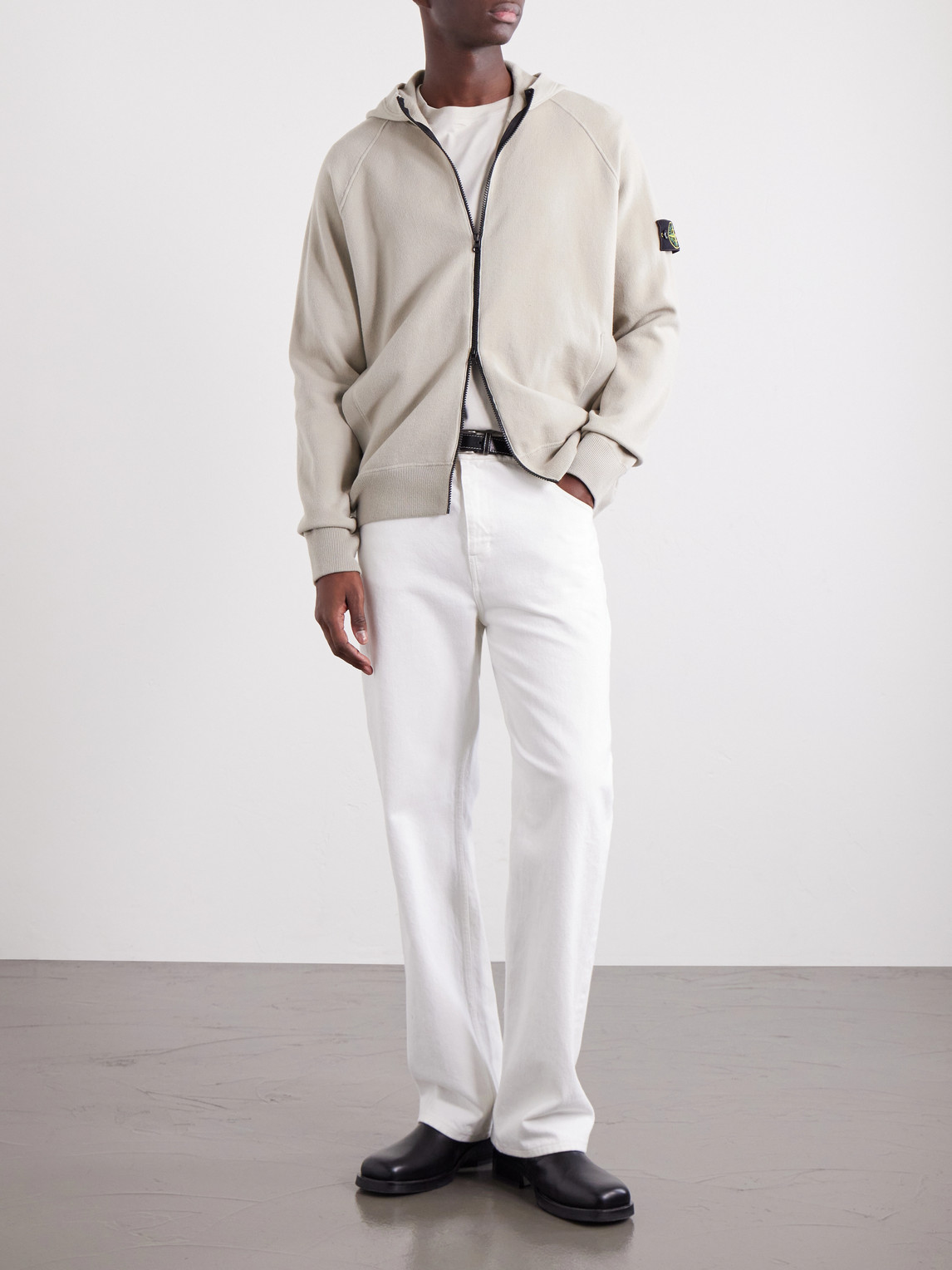 Stretch Rws Wool-Blend Zip-Up Hoodie