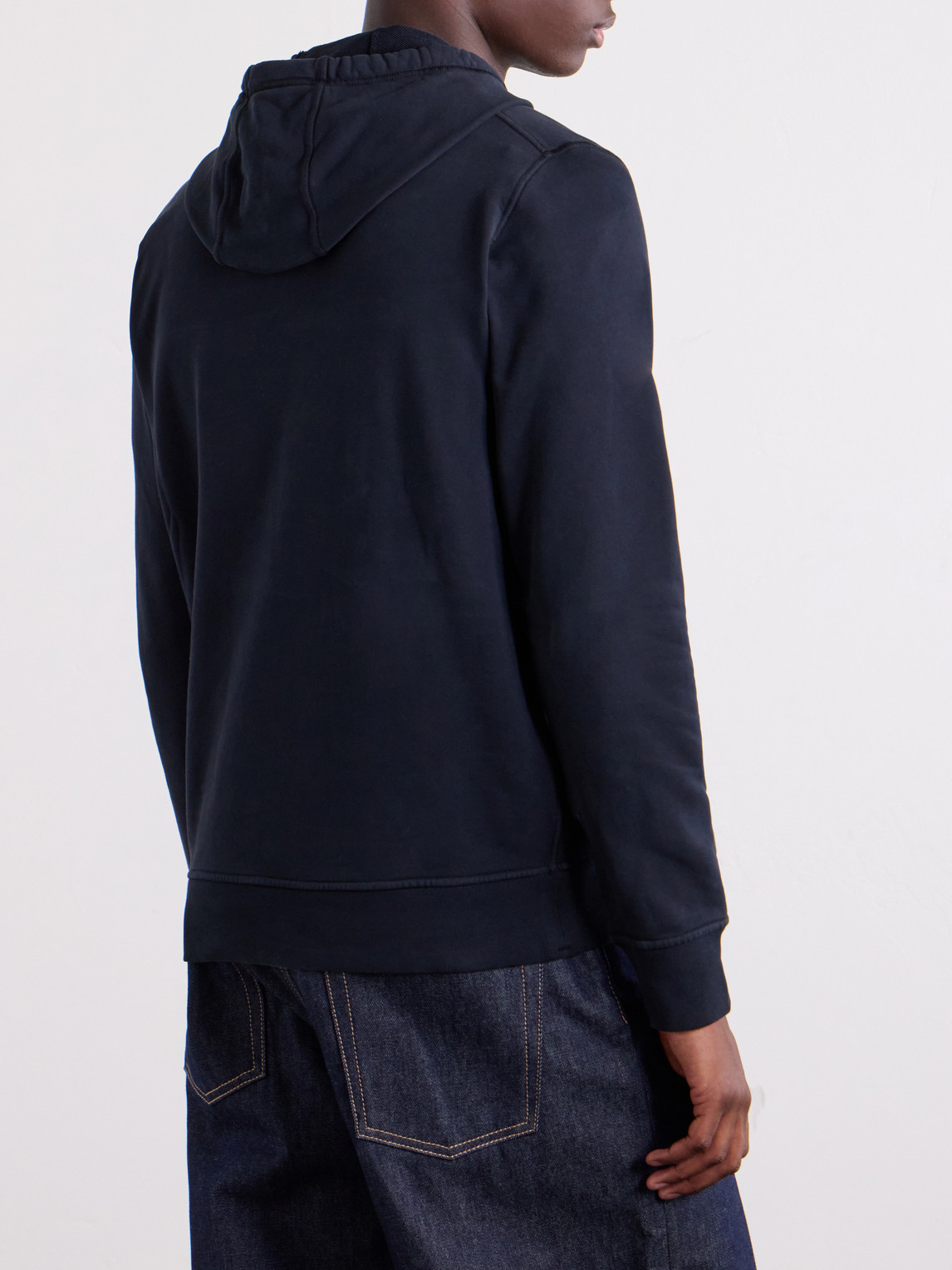 Garment-Dyed Cotton-Fleece Hoodie