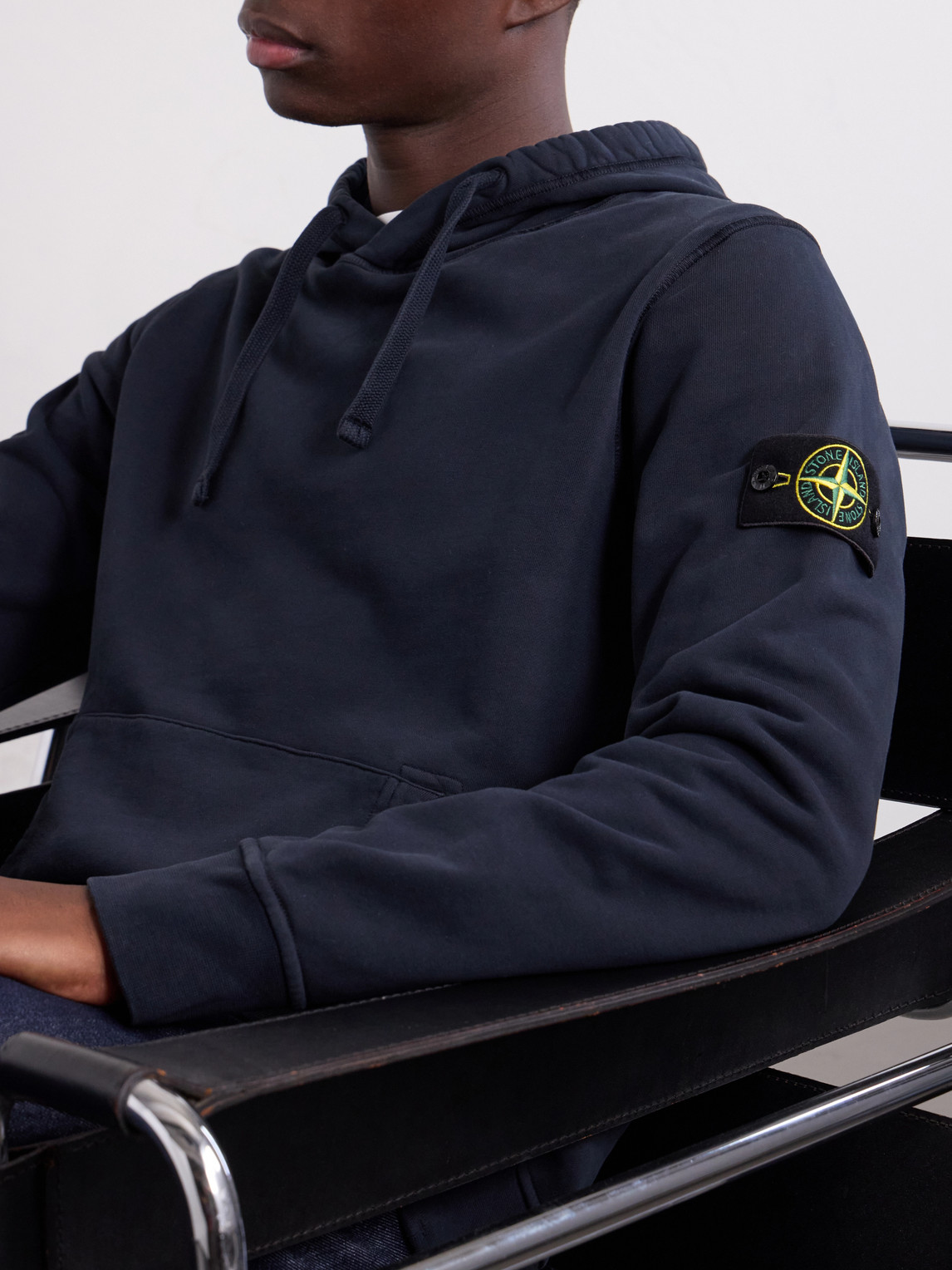 Garment-Dyed Cotton-Fleece Hoodie