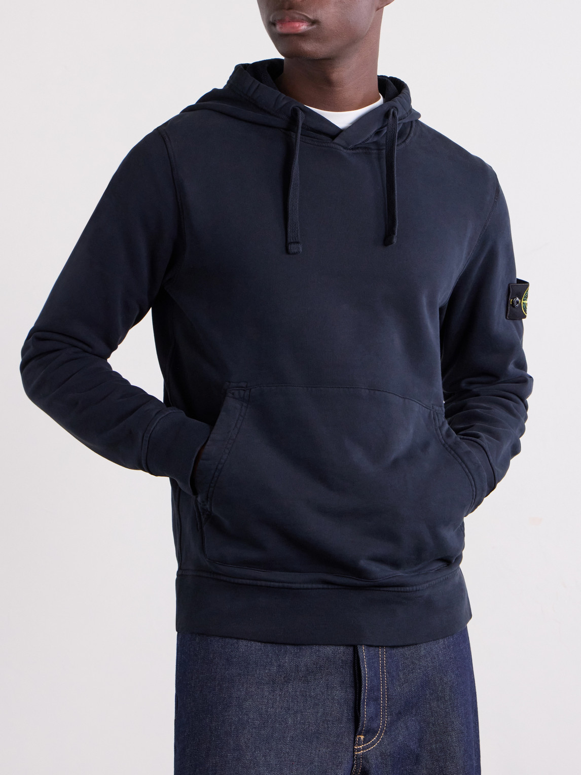 Garment-Dyed Cotton-Fleece Hoodie