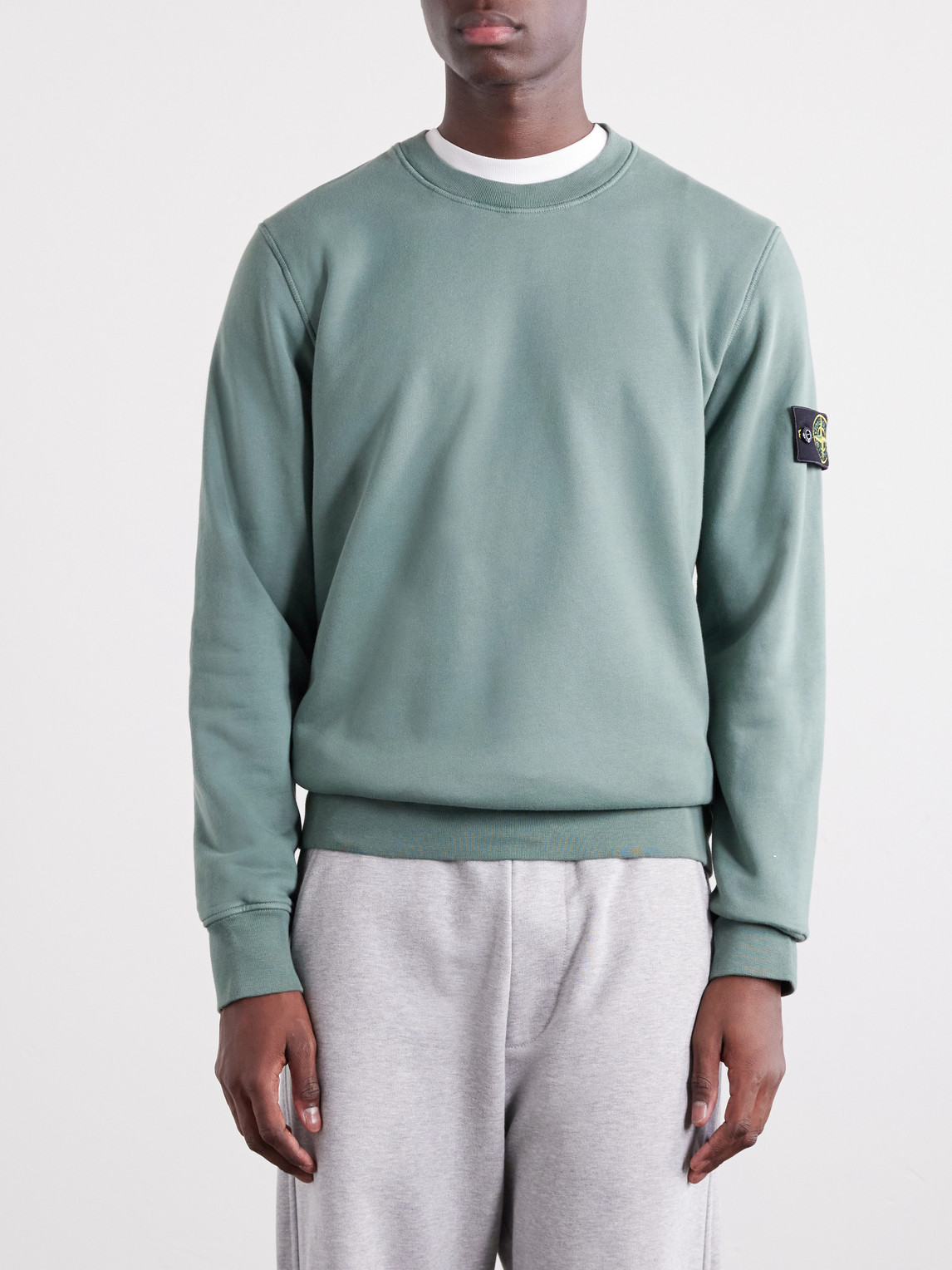 Garment-Dyed Organic Cotton-Fleece Sweatshirt
