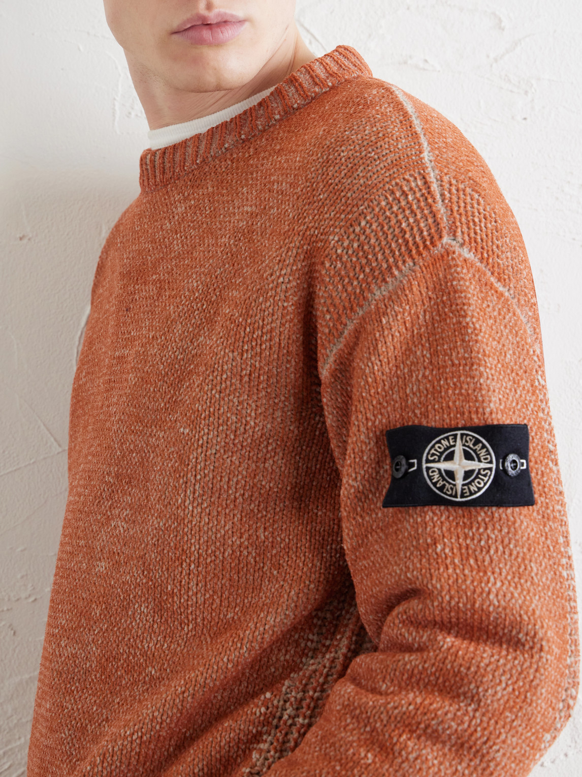 Cotton-Chenille Mock-Neck Sweater