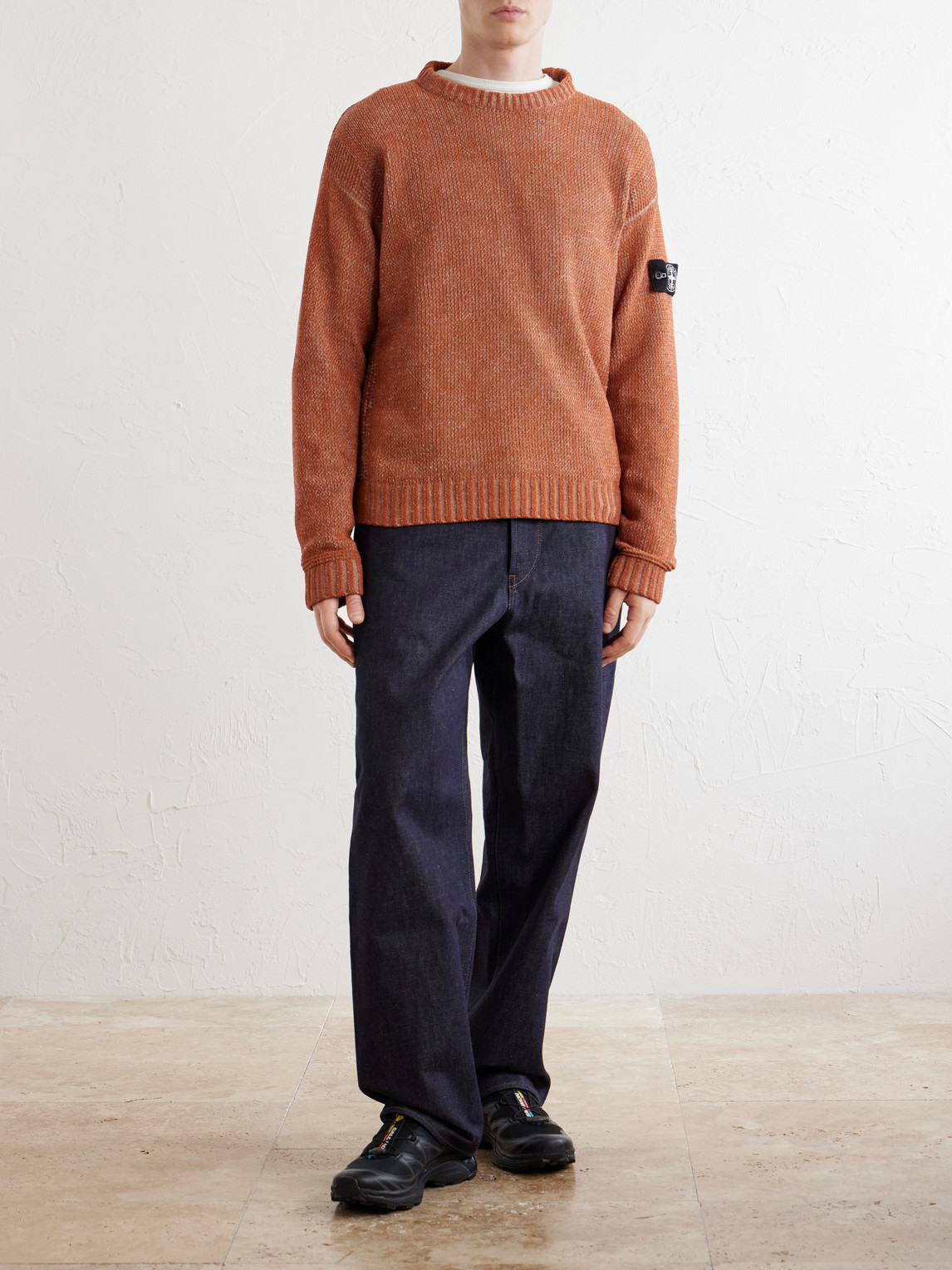 Cotton-Chenille Mock-Neck Sweater