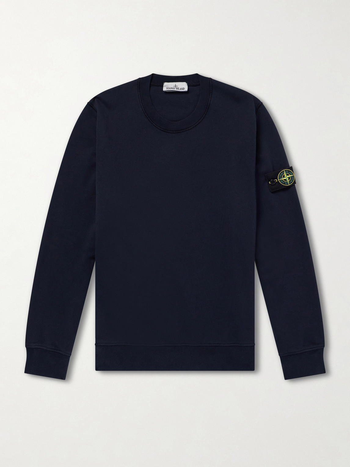 Stone Island - Garment-Dyed Organic Cotton-Fleece Sweatshirt - Men - Blue - XL