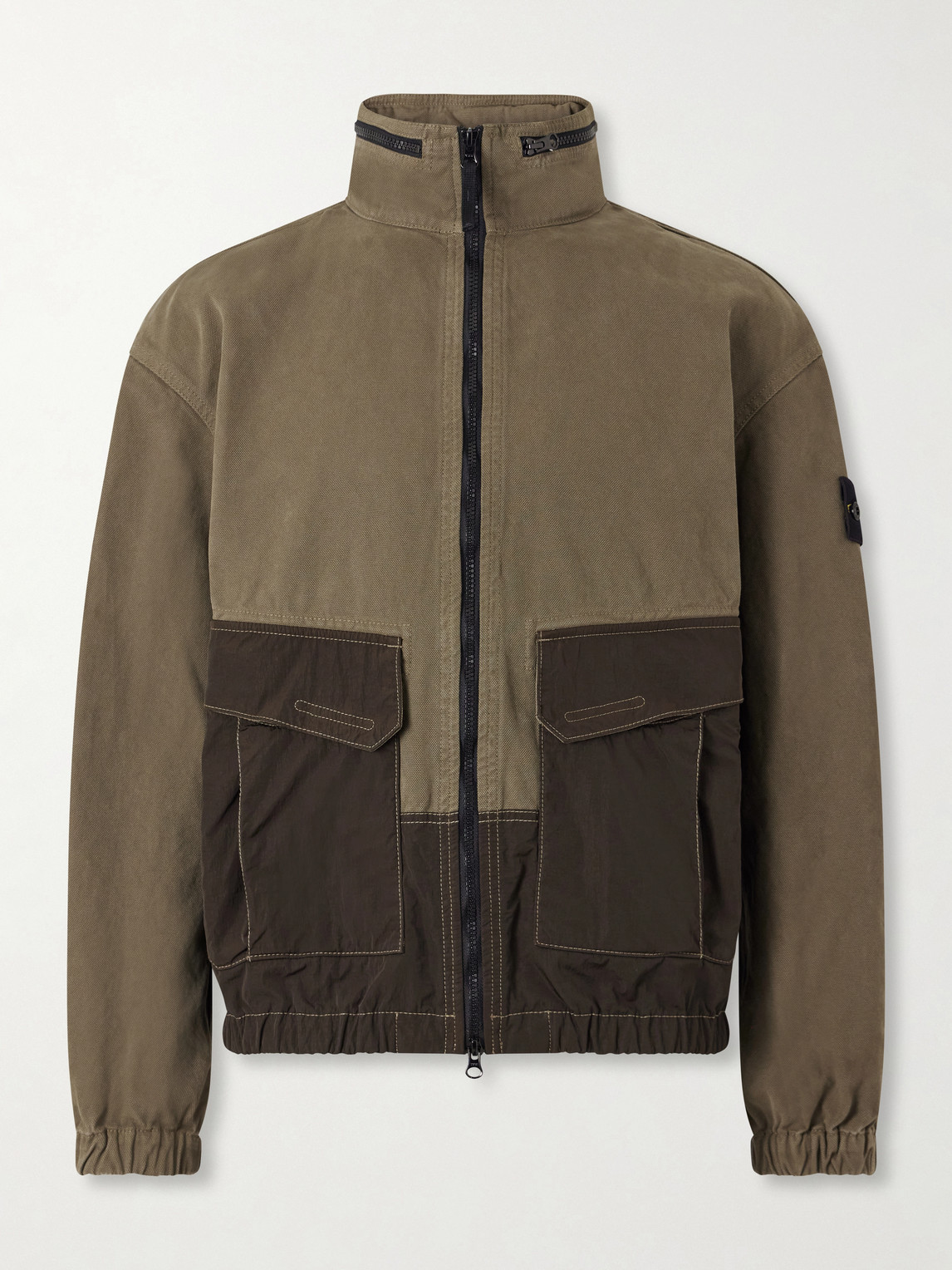 Garment-Dyed Panama Cotton-Canvas And Nylon Bomber Jacket