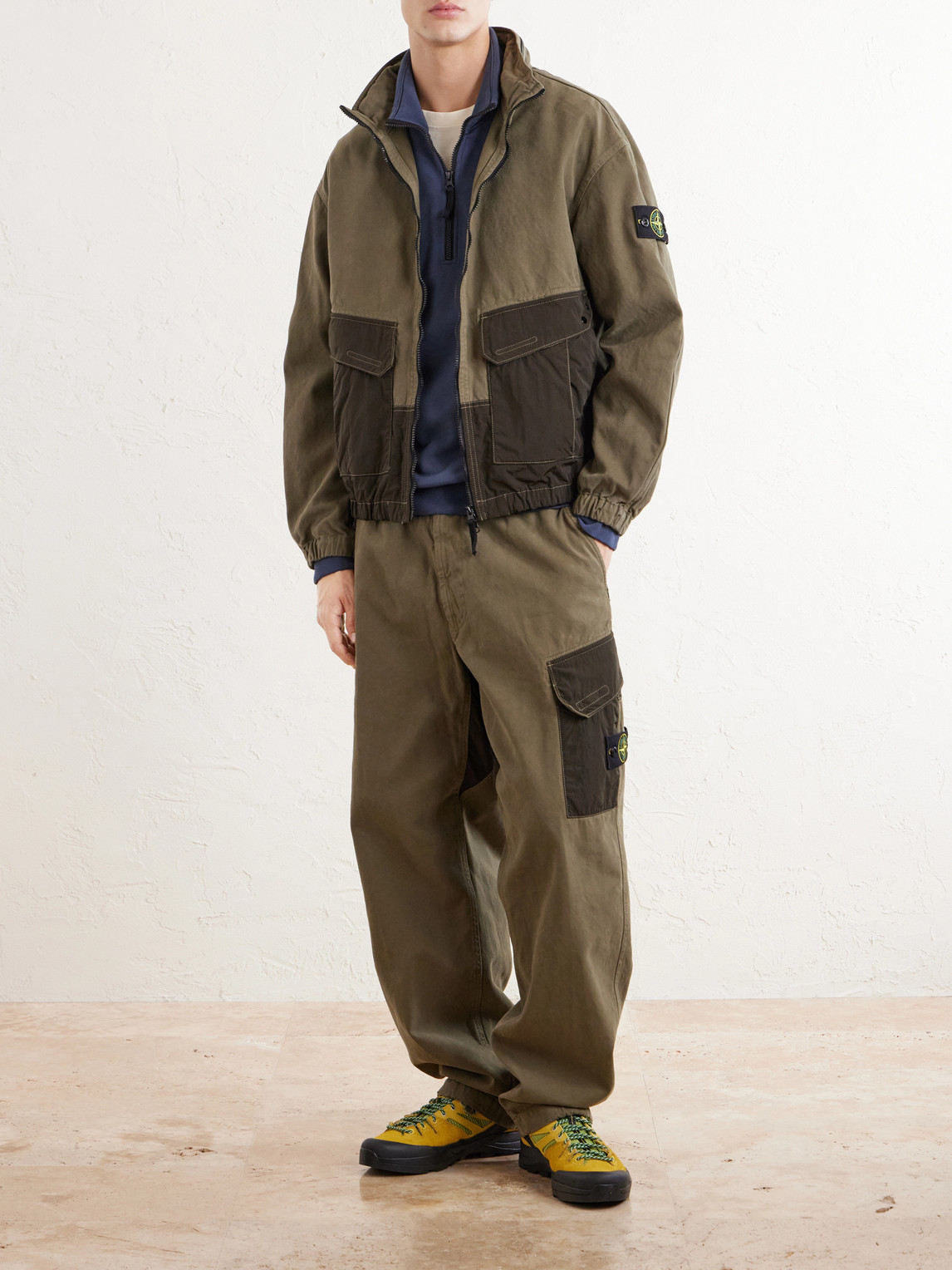 Garment-Dyed Panama Cotton-Canvas And Nylon Bomber Jacket