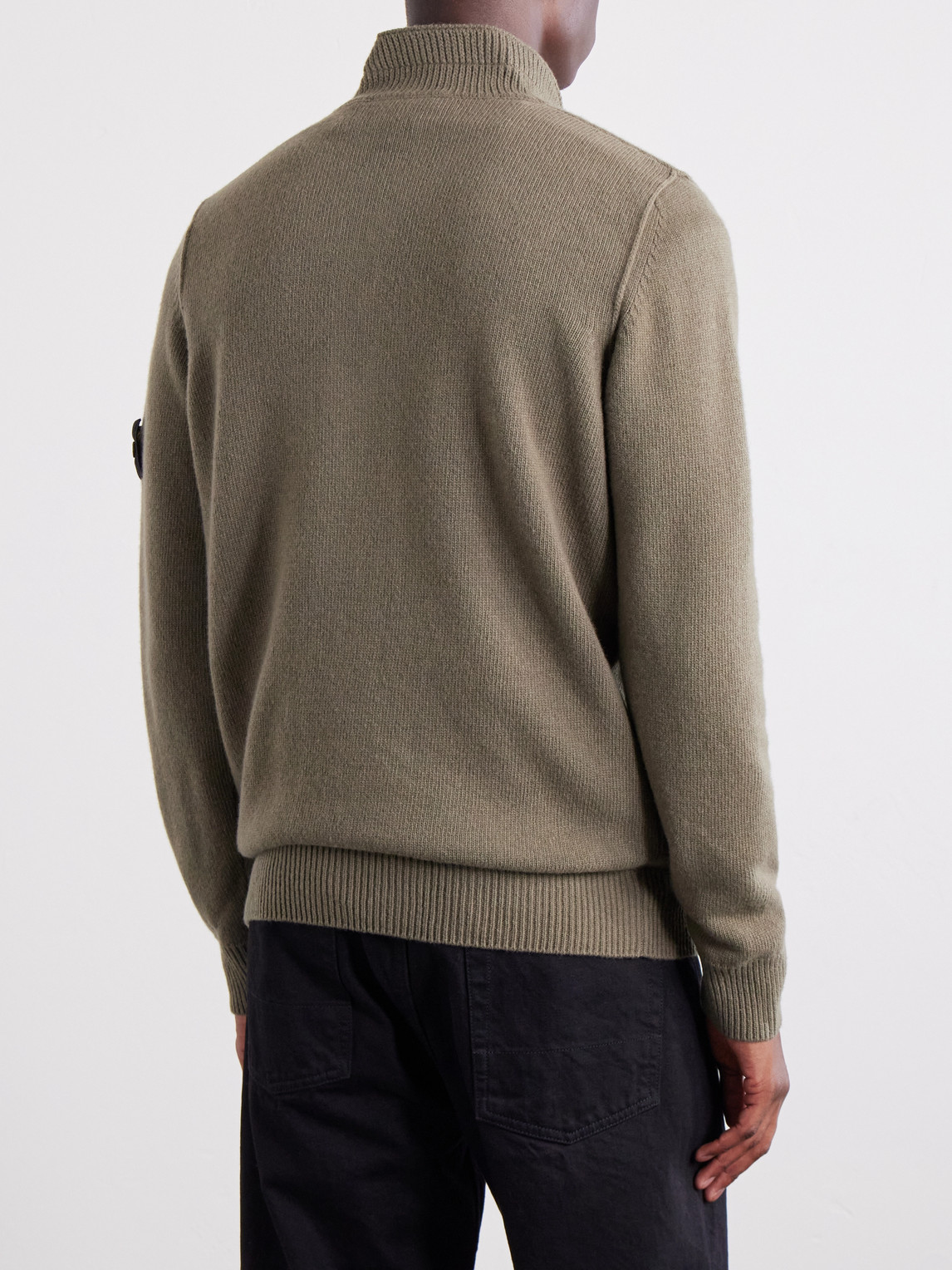 Virgin Wool-Blend Polo Sweater
