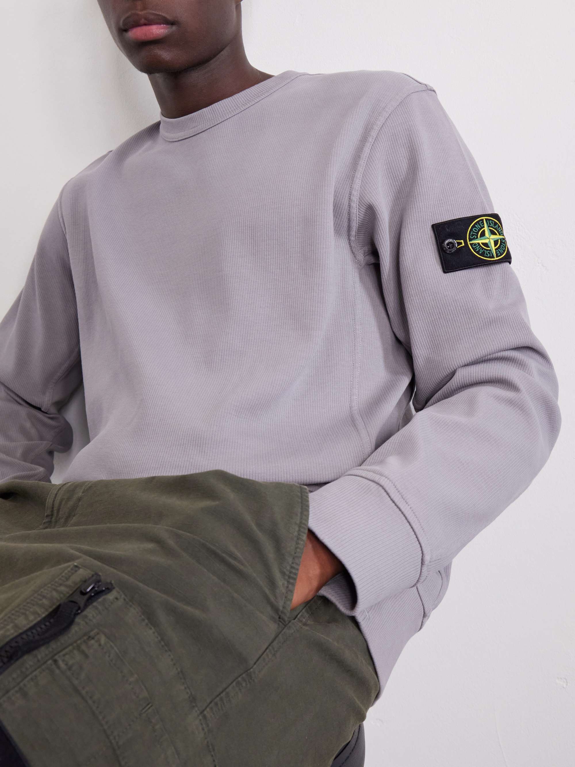 STONE ISLAND Cotton-Jersey Sweatshirt for Men | MR PORTER