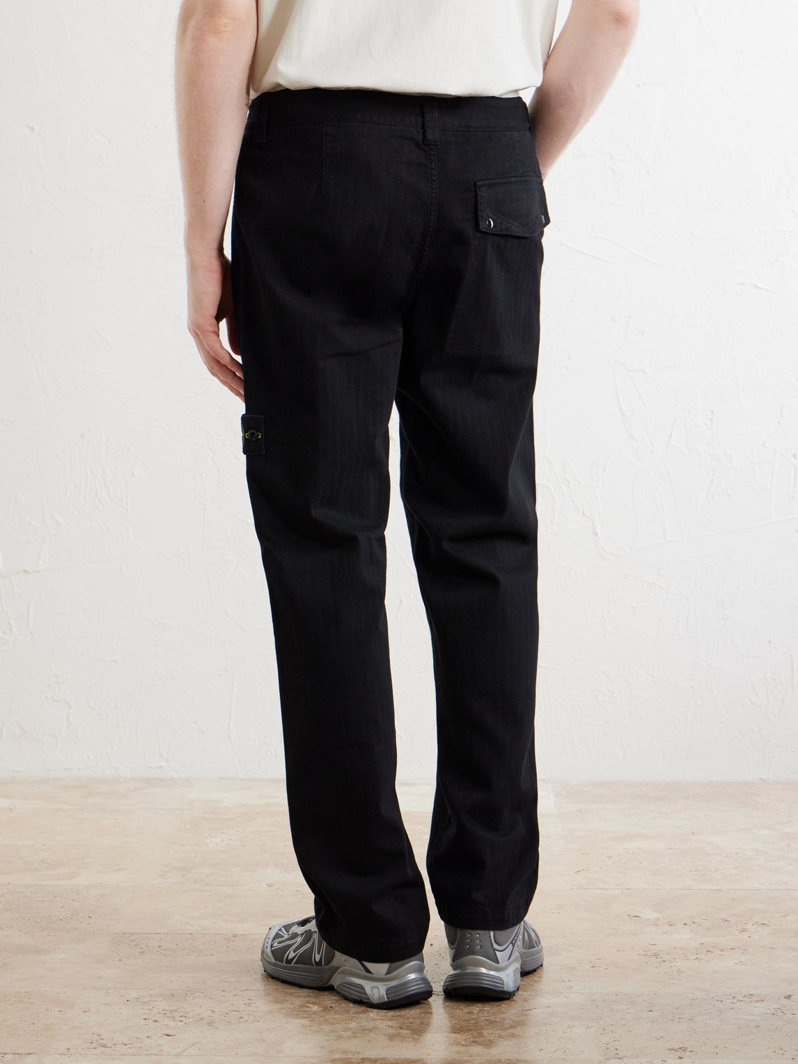 Straight-Leg Dence Cotton-Tc Trousers
