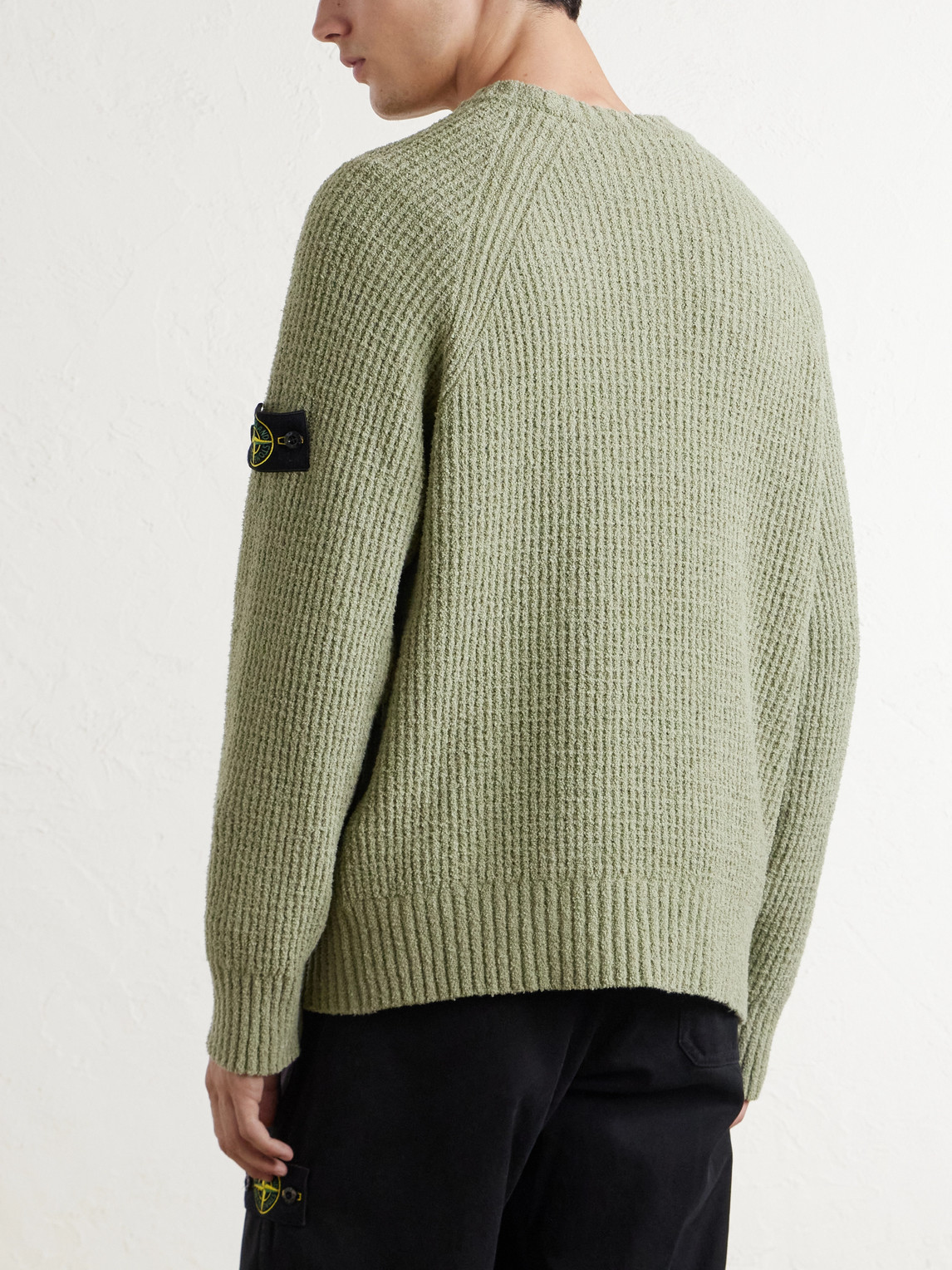 Ribbed Cotton-Bouclé Sweater