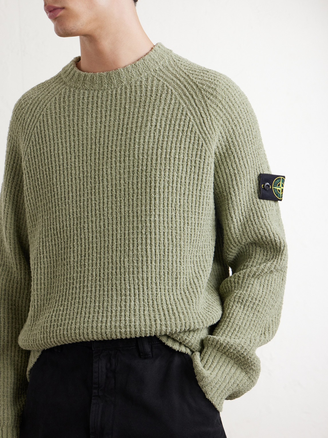Ribbed Cotton-Bouclé Sweater