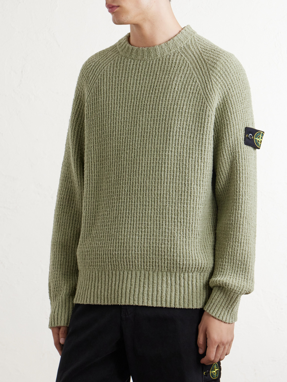 Ribbed Cotton-Bouclé Sweater