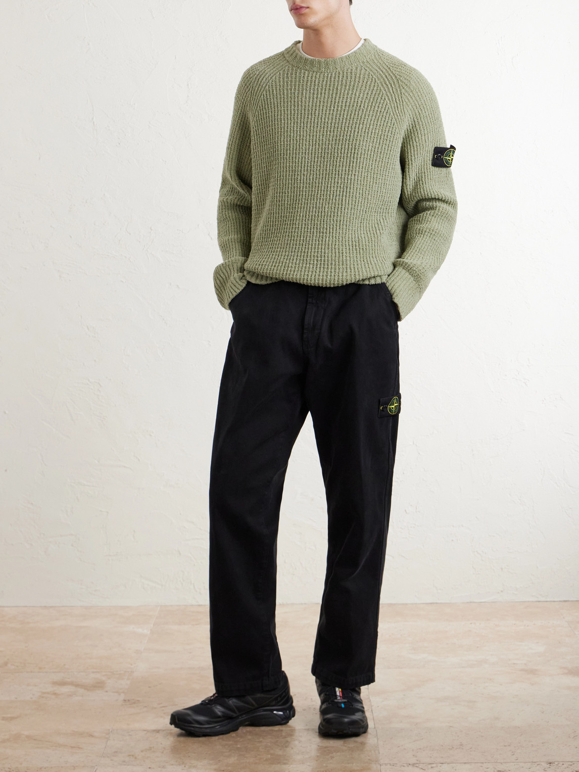 Ribbed Cotton-Bouclé Sweater