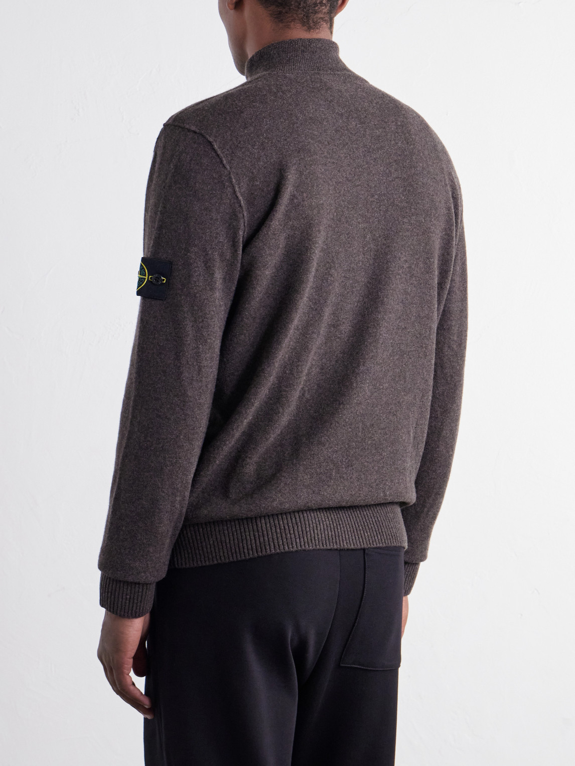 Virgin Wool Zip-Up Cardigan