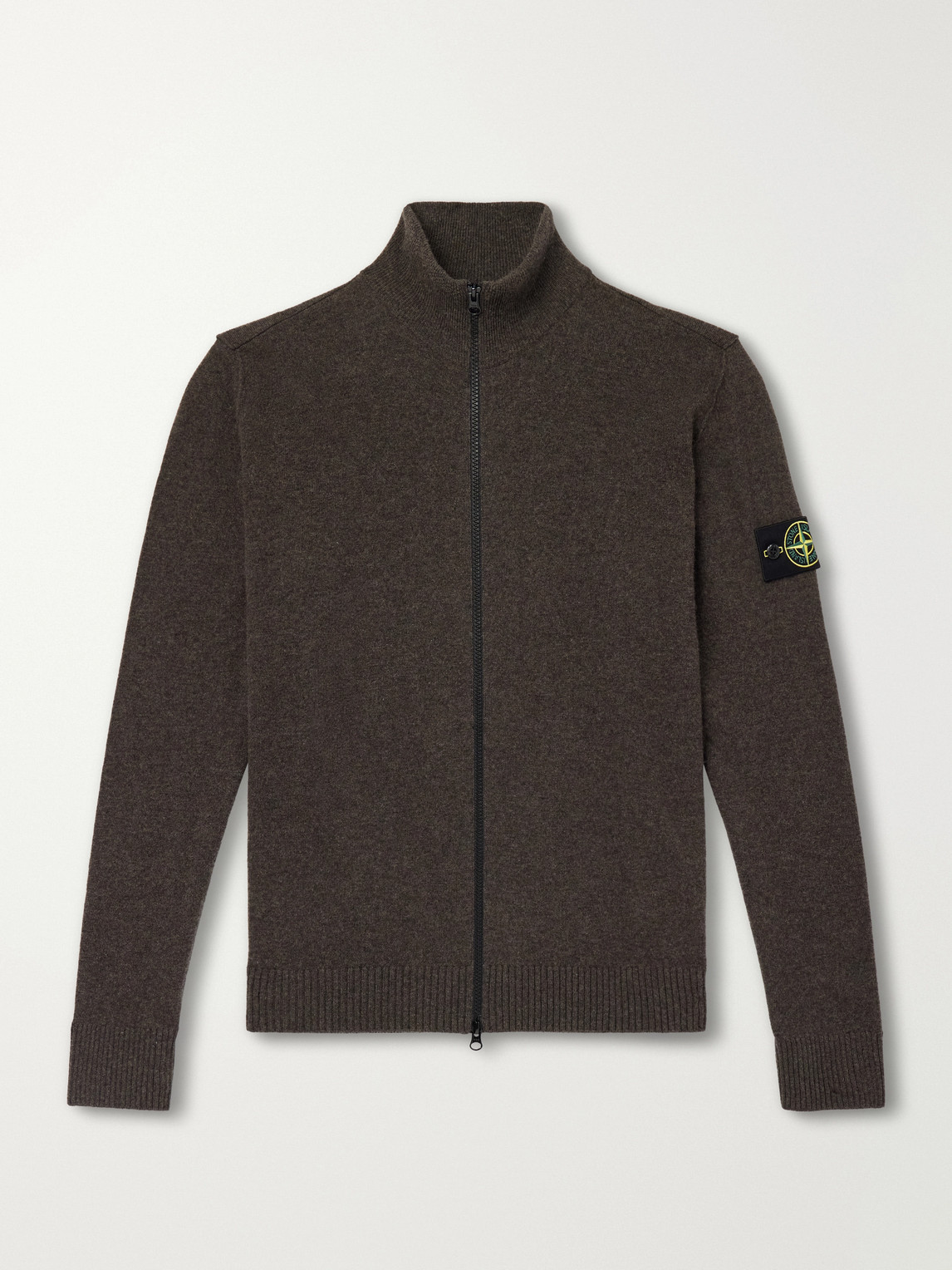 Virgin Wool Zip-Up Cardigan