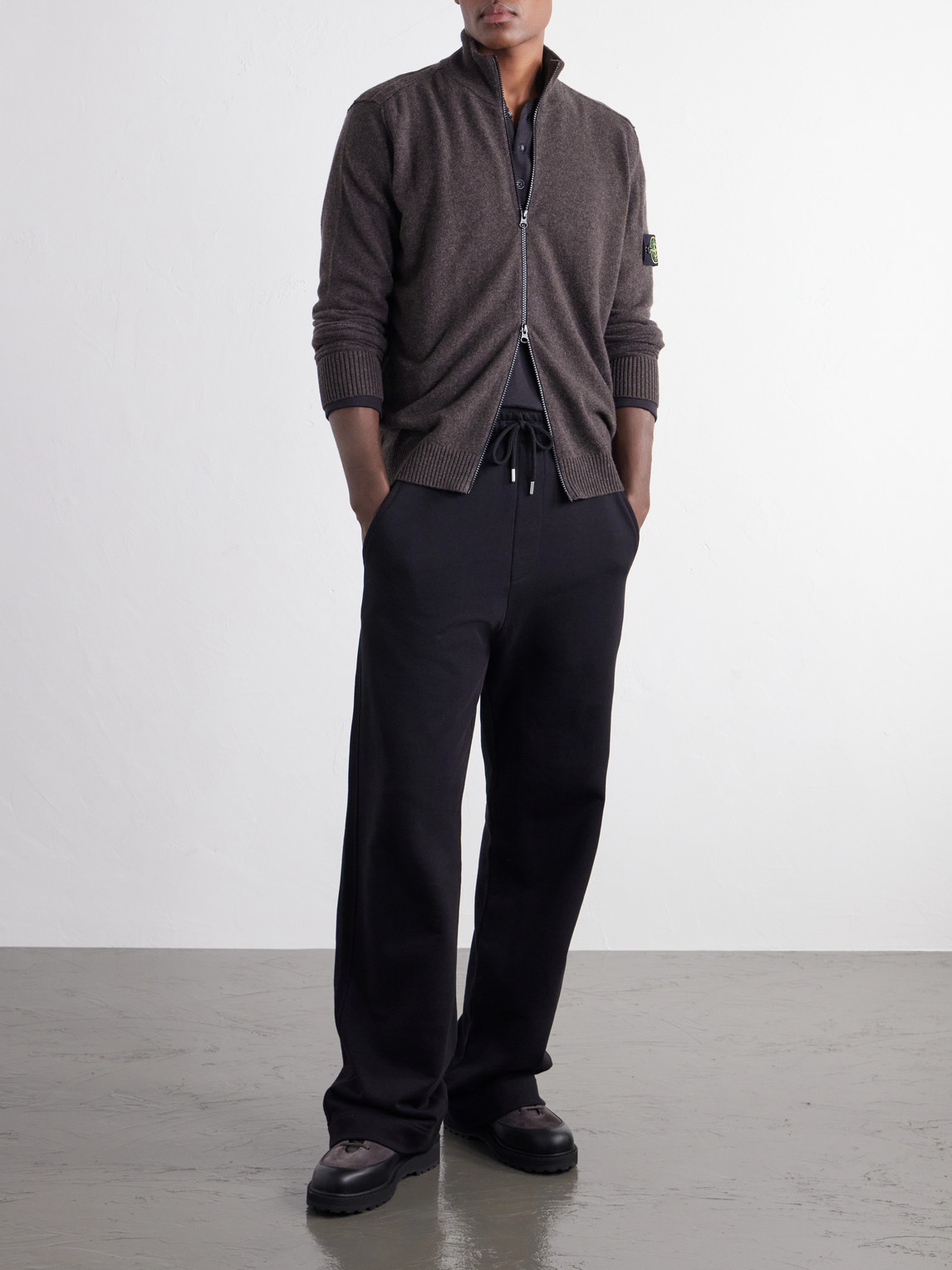 Virgin Wool Zip-Up Cardigan