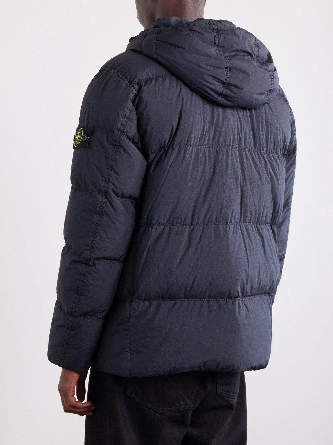 Hooded Garment-Dyed Crinkle Reps Ny Shell Down Jacket